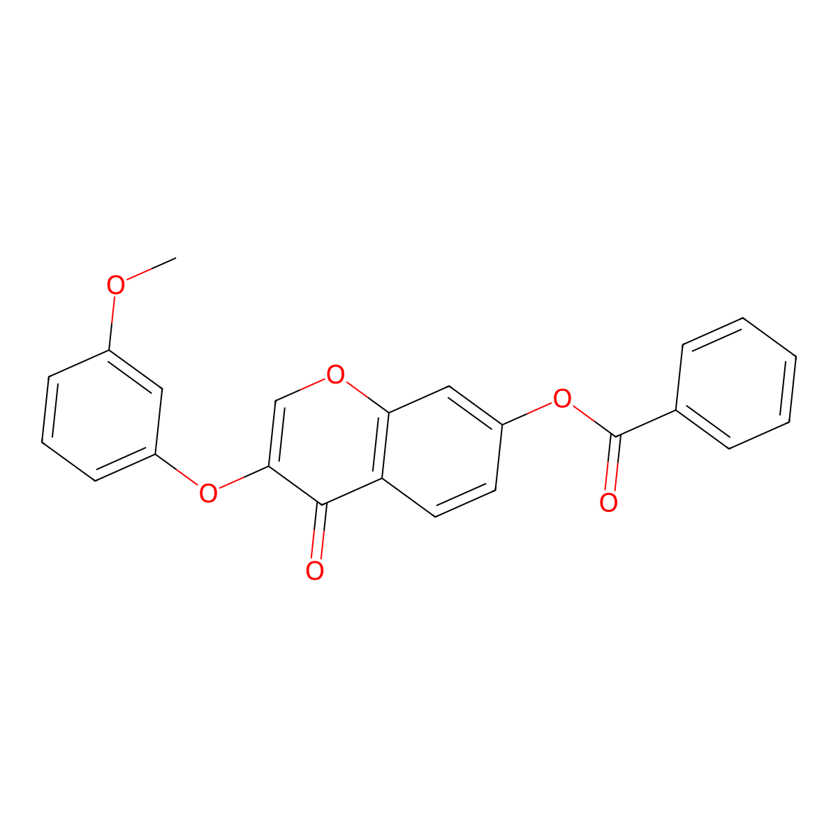 3-(3-methoxyphenoxy)-4-oxo-4H-chromen-7-yl benzoate molecular structure, CAS 637749-67-8