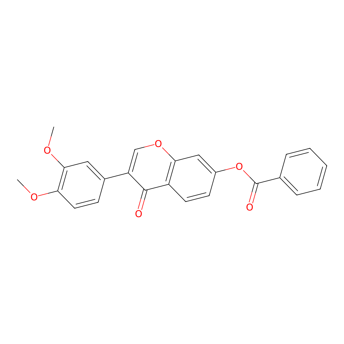 3-(3,4-dimethoxyphenyl)-4-oxo-4H-chromen-7-yl benzoate molecular structure, CAS 637749-68-9