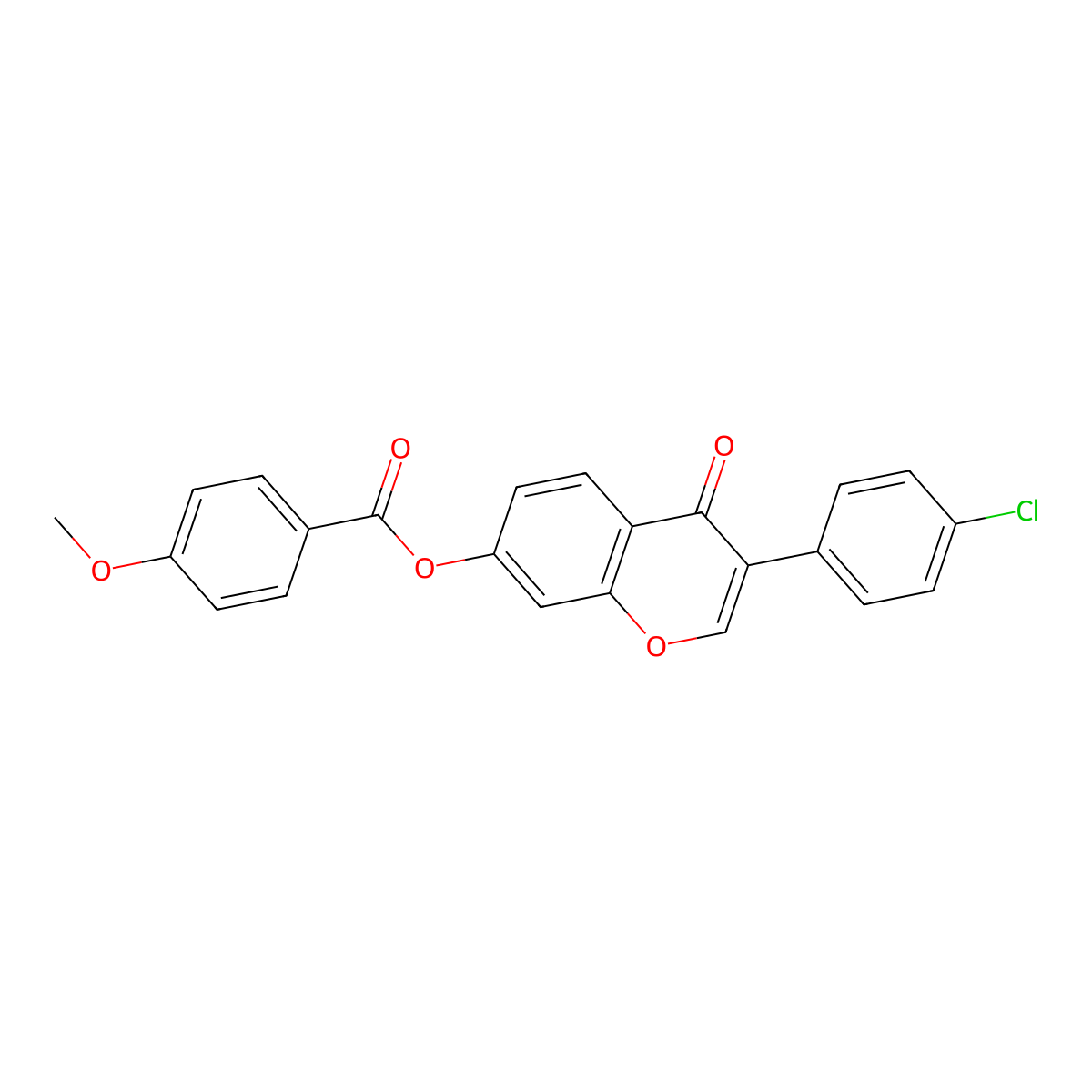 3-(4-chlorophenyl)-4-oxo-4H-chromen-7-yl 4-methoxybenzoate molecular structure, CAS 637749-71-4