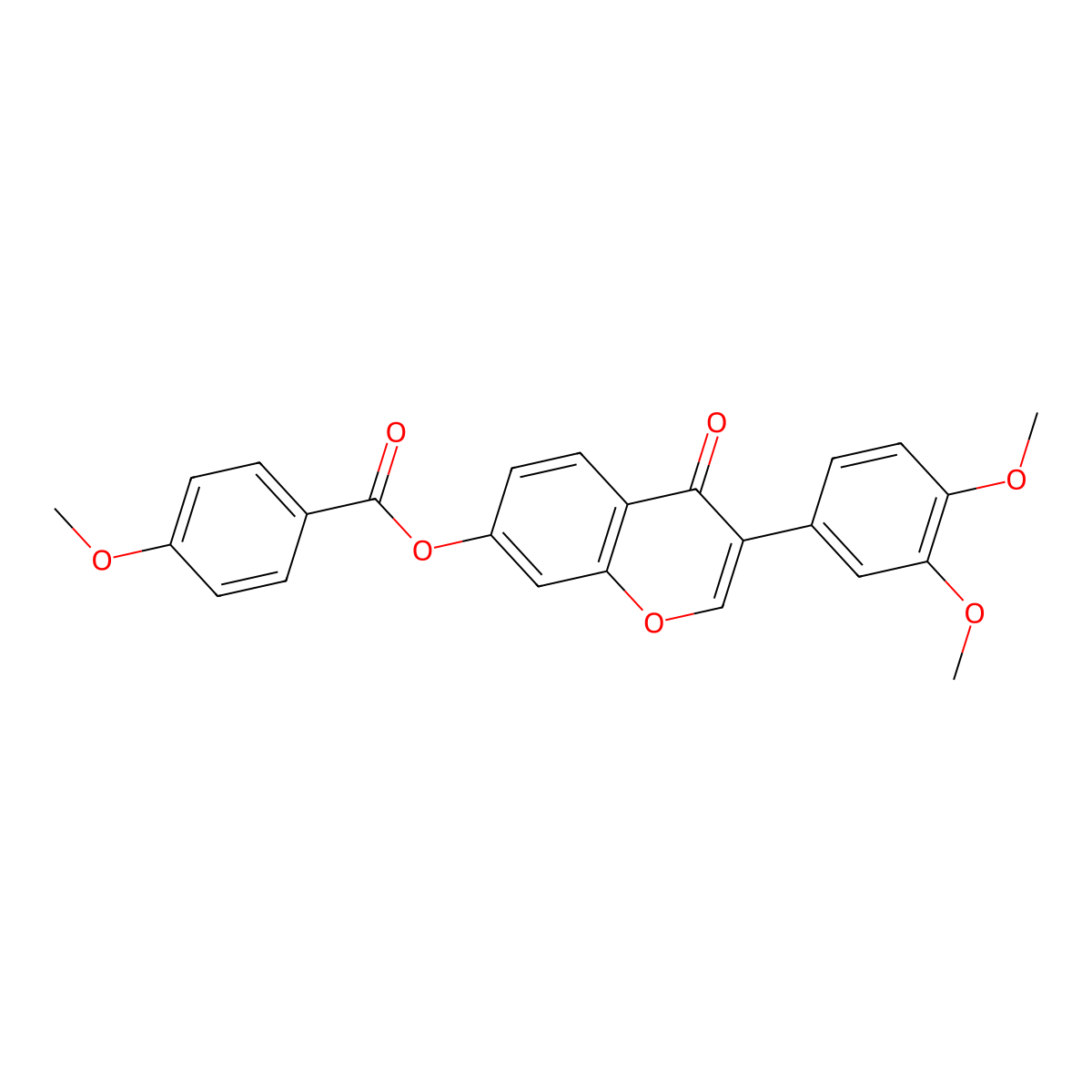 3-(3,4-dimethoxyphenyl)-4-oxo-4H-chromen-7-yl 4-methoxybenzoate molecular structure, CAS 637749-77-0