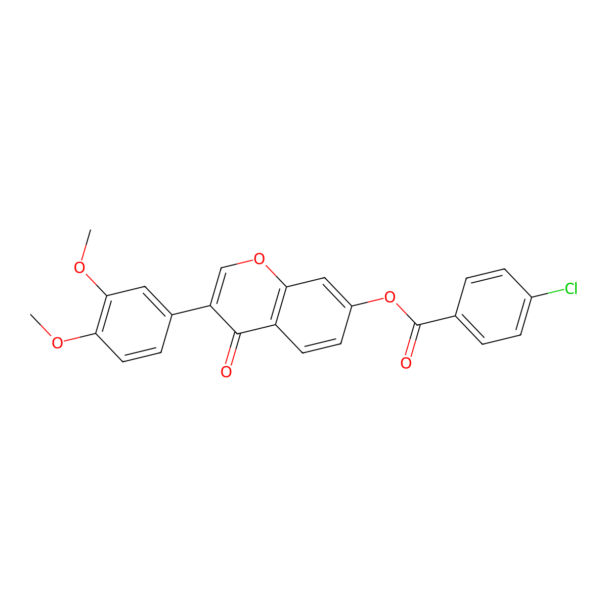 3-(3,4-dimethoxyphenyl)-4-oxo-4H-chromen-7-yl 4-chlorobenzoate molecular structure, CAS 637749-81-6