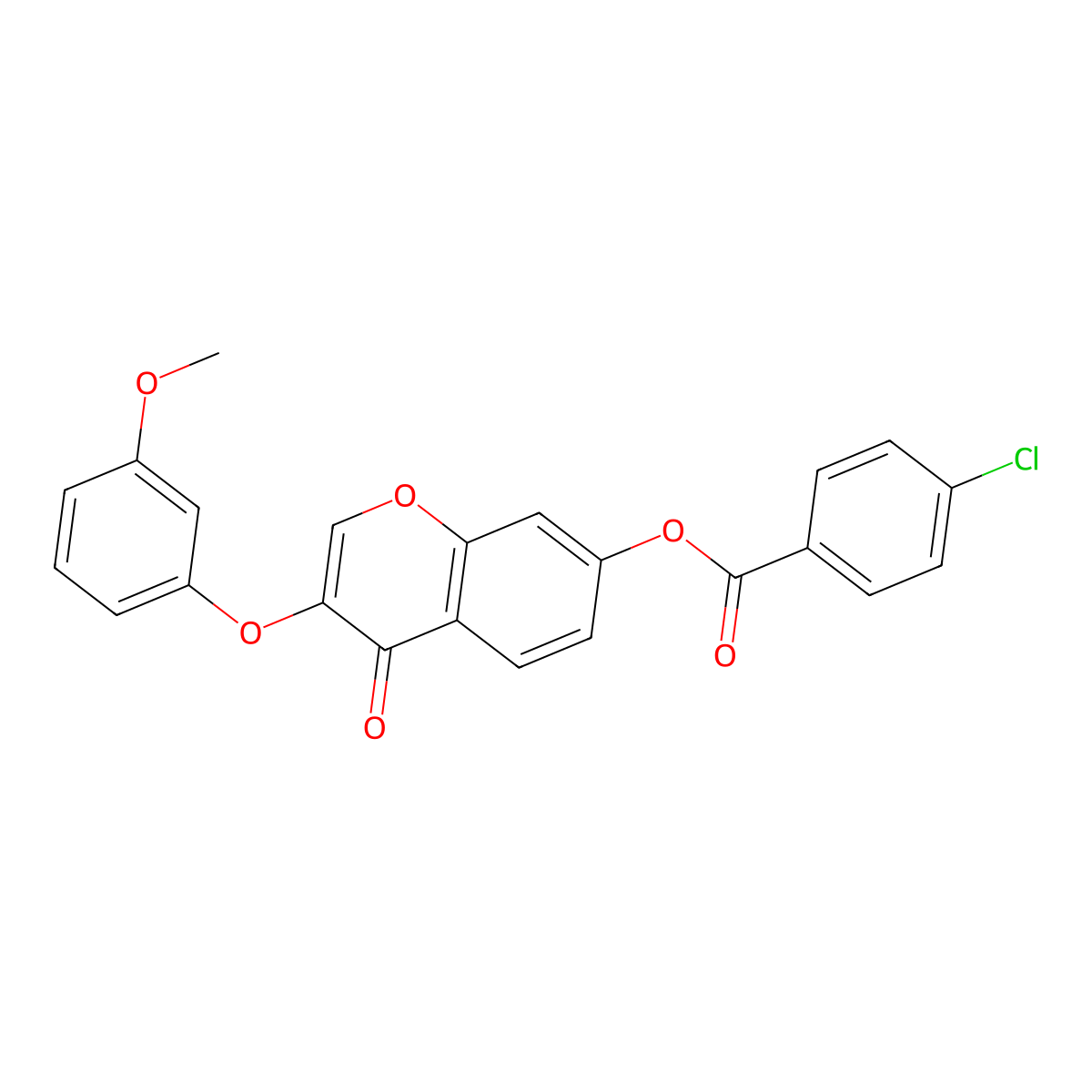 3-(3-methoxyphenoxy)-4-oxo-4H-chromen-7-yl 4-chlorobenzoate molecular structure, CAS 637749-83-8