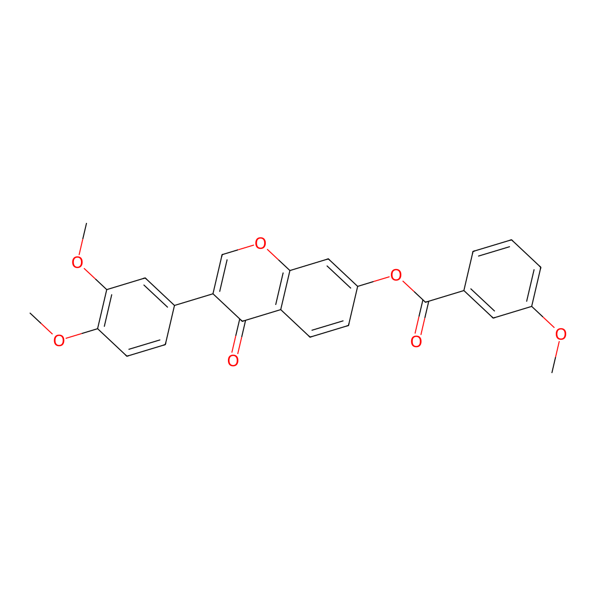 3-(3,4-dimethoxyphenyl)-4-oxo-4H-chromen-7-yl 3-methoxybenzoate molecular structure, CAS 637749-87-2