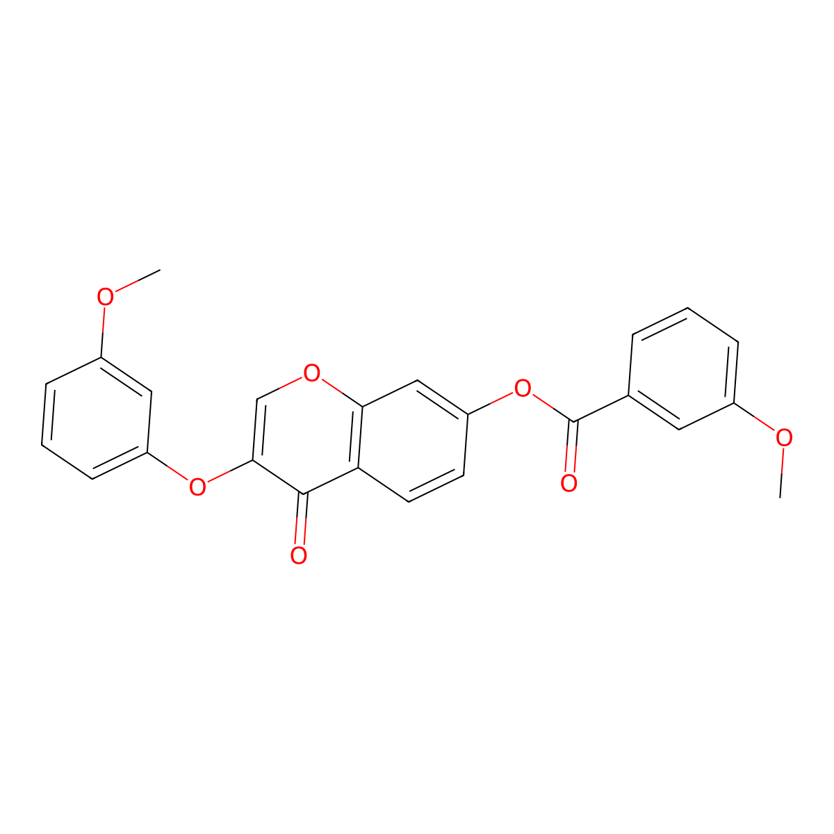 3-(3-methoxyphenoxy)-4-oxo-4H-chromen-7-yl 3-methoxybenzoate molecular structure, CAS 637749-88-3
