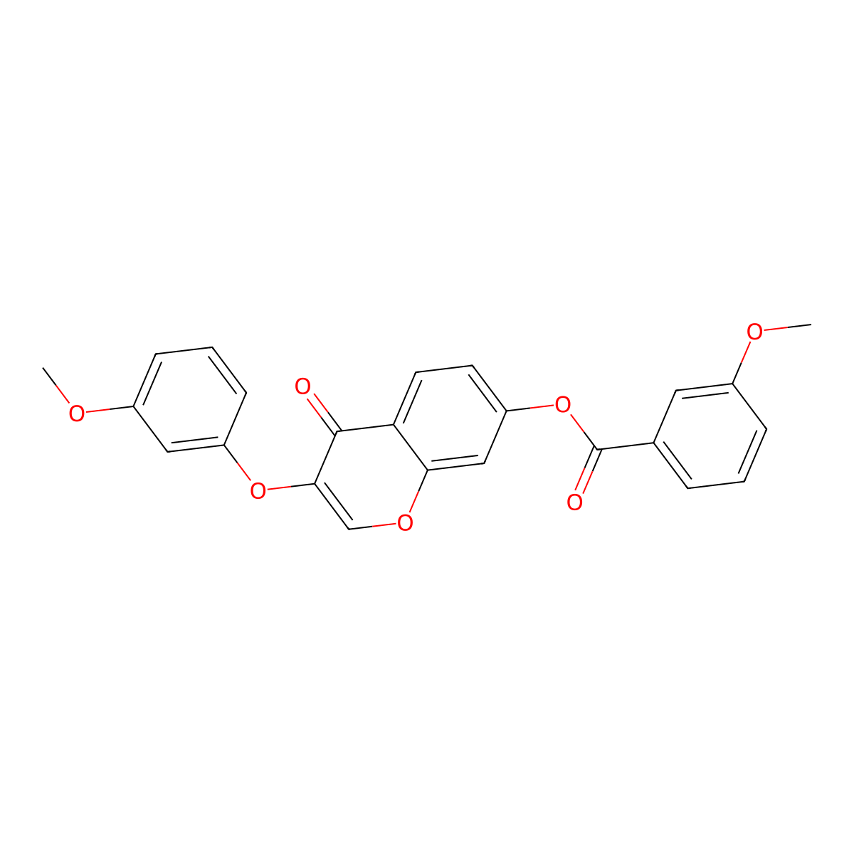 3-(3-methoxyphenoxy)-4-oxo-4H-chromen-7-yl 3-methoxybenzoate molecular structure, CAS 637749-88-3