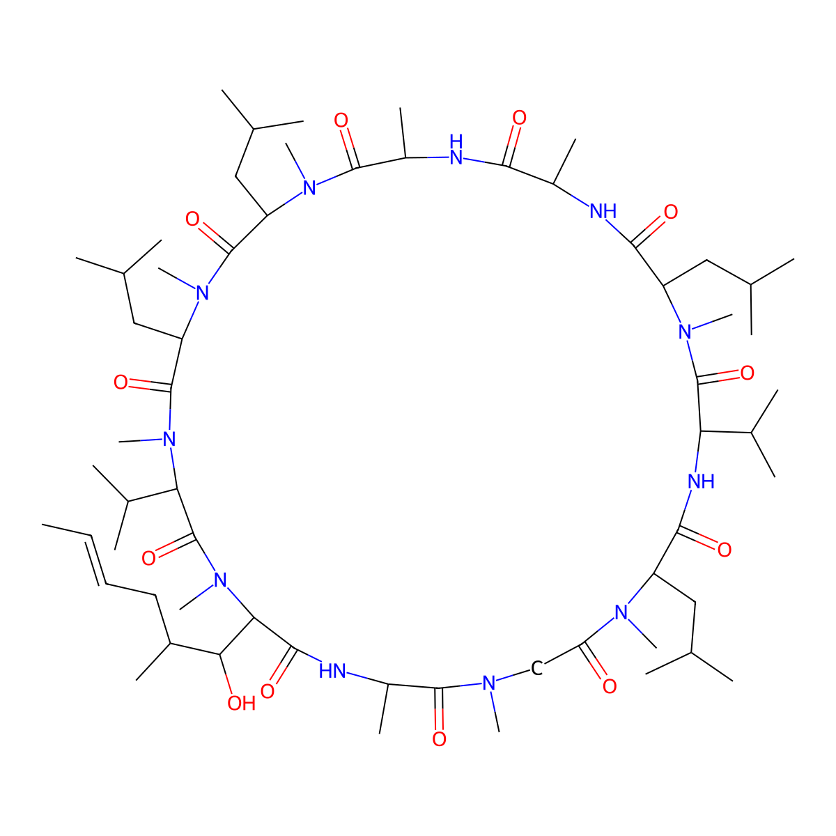 Cyclosporin B molecular structure, CAS 63775-95-1