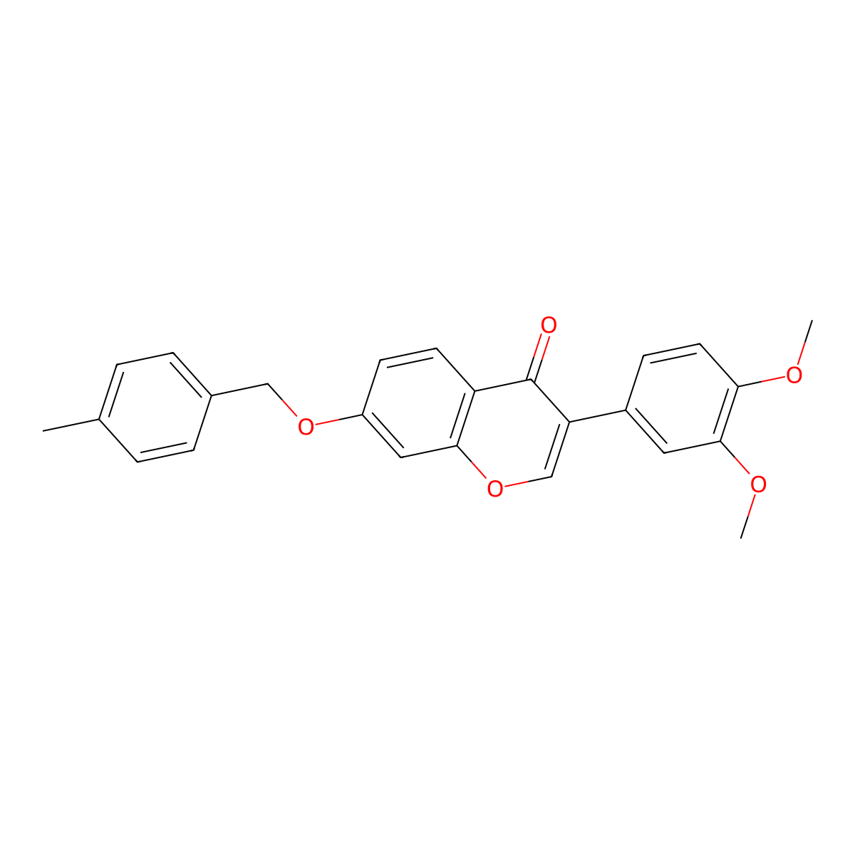 3-(3,4-Dimethoxyphenyl)-7-[(4-methylphenyl)methoxy]chromen-4-one molecular structure, CAS 637750-18-6