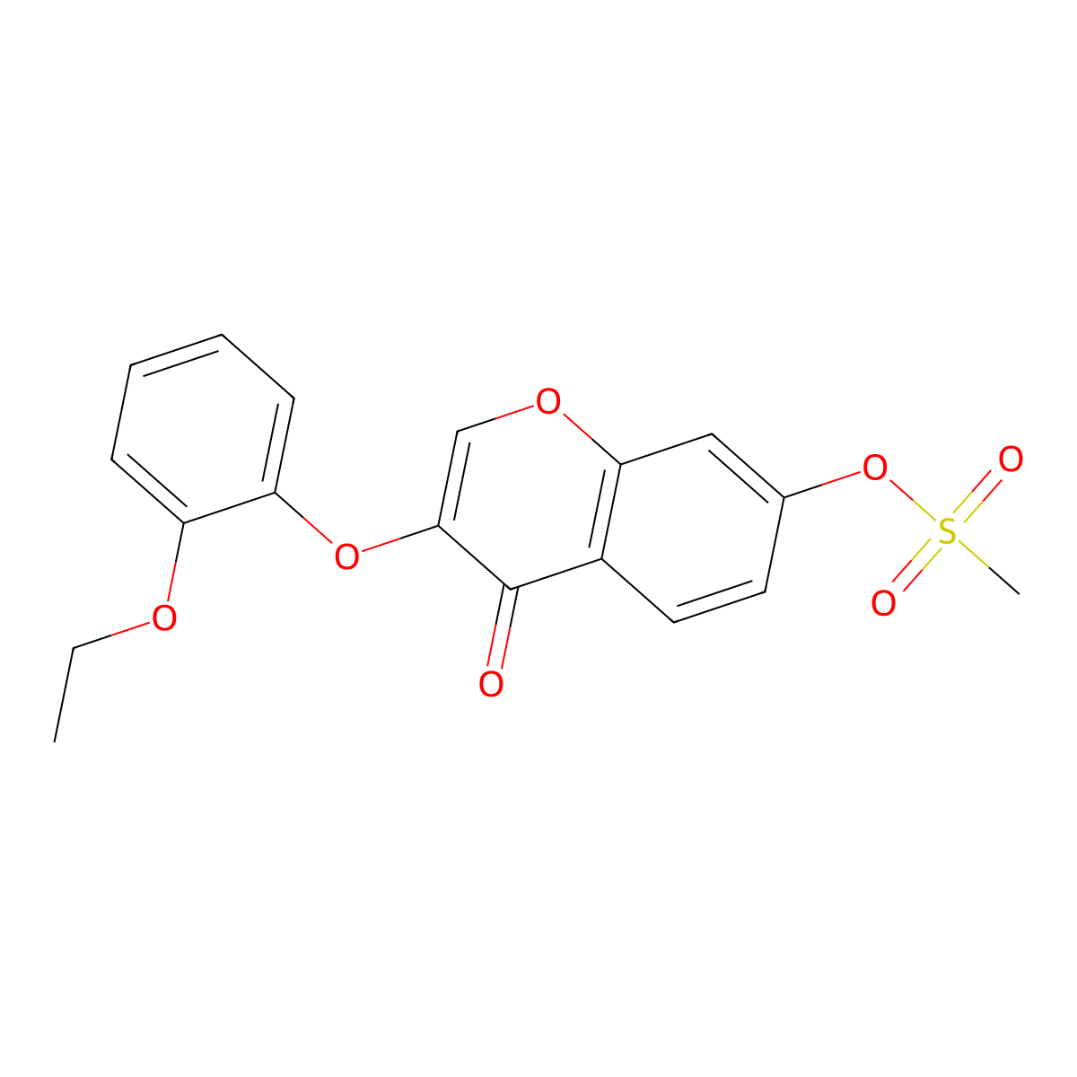 3-(2-ethoxyphenoxy)-4-oxo-4H-chromen-7-yl methanesulfonate molecular structure, CAS 637750-35-7
