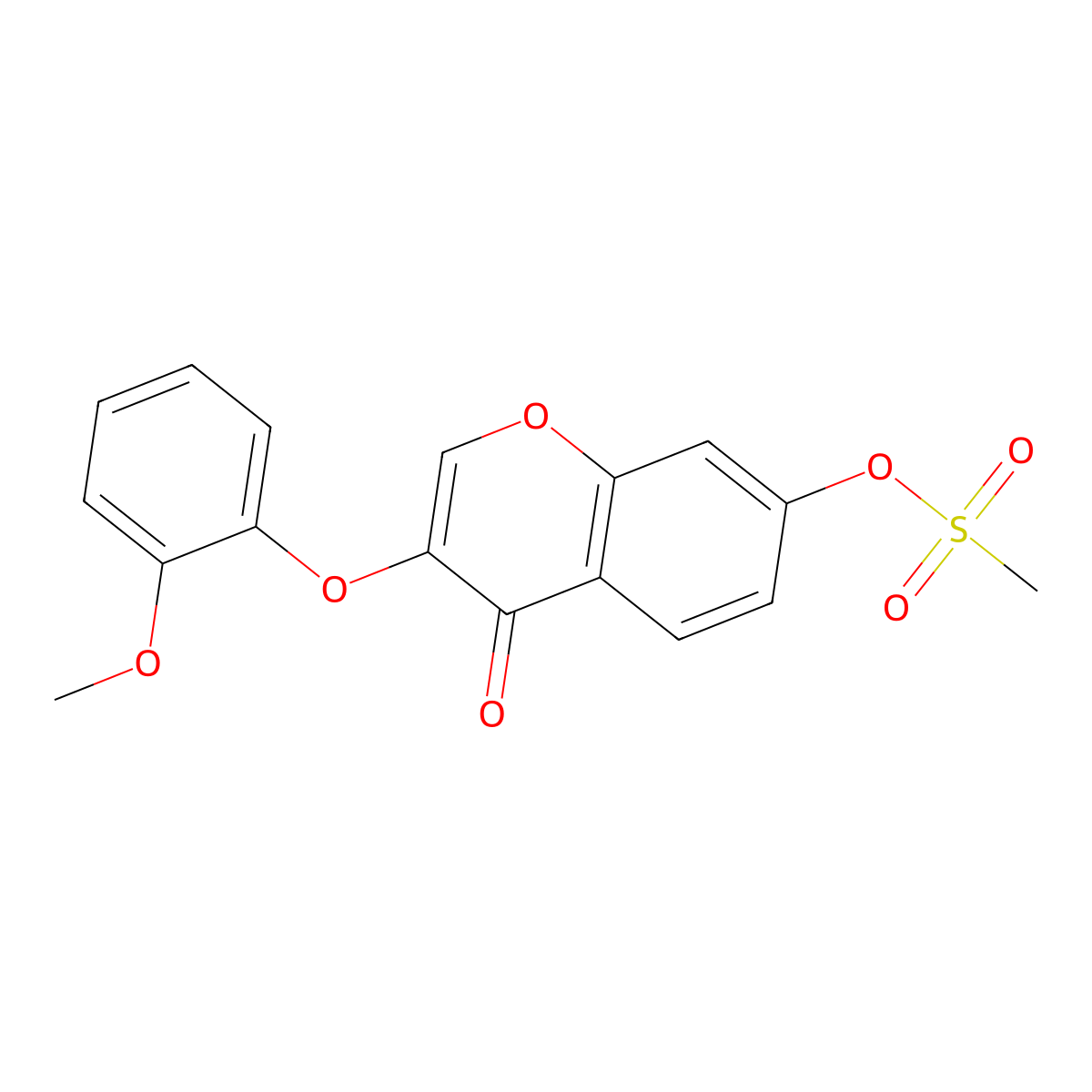 3-(2-methoxyphenoxy)-4-oxo-4H-chromen-7-yl methanesulfonate molecular structure, CAS 637750-36-8