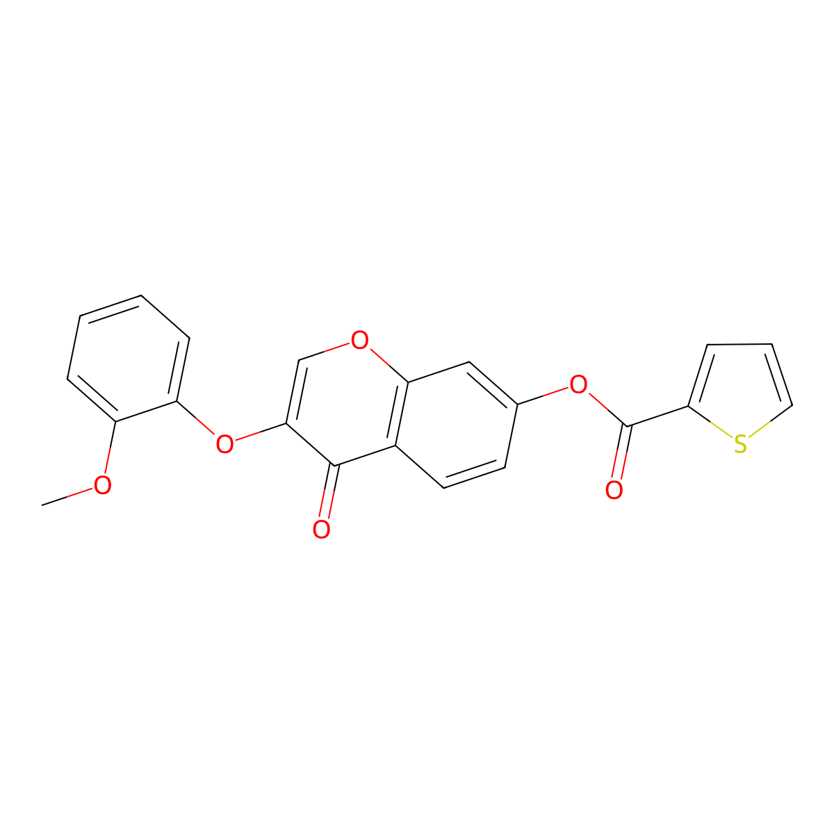 3-(2-methoxyphenoxy)-4-oxo-4H-chromen-7-yl thiophene-2-carboxylate molecular structure, CAS 637750-37-9