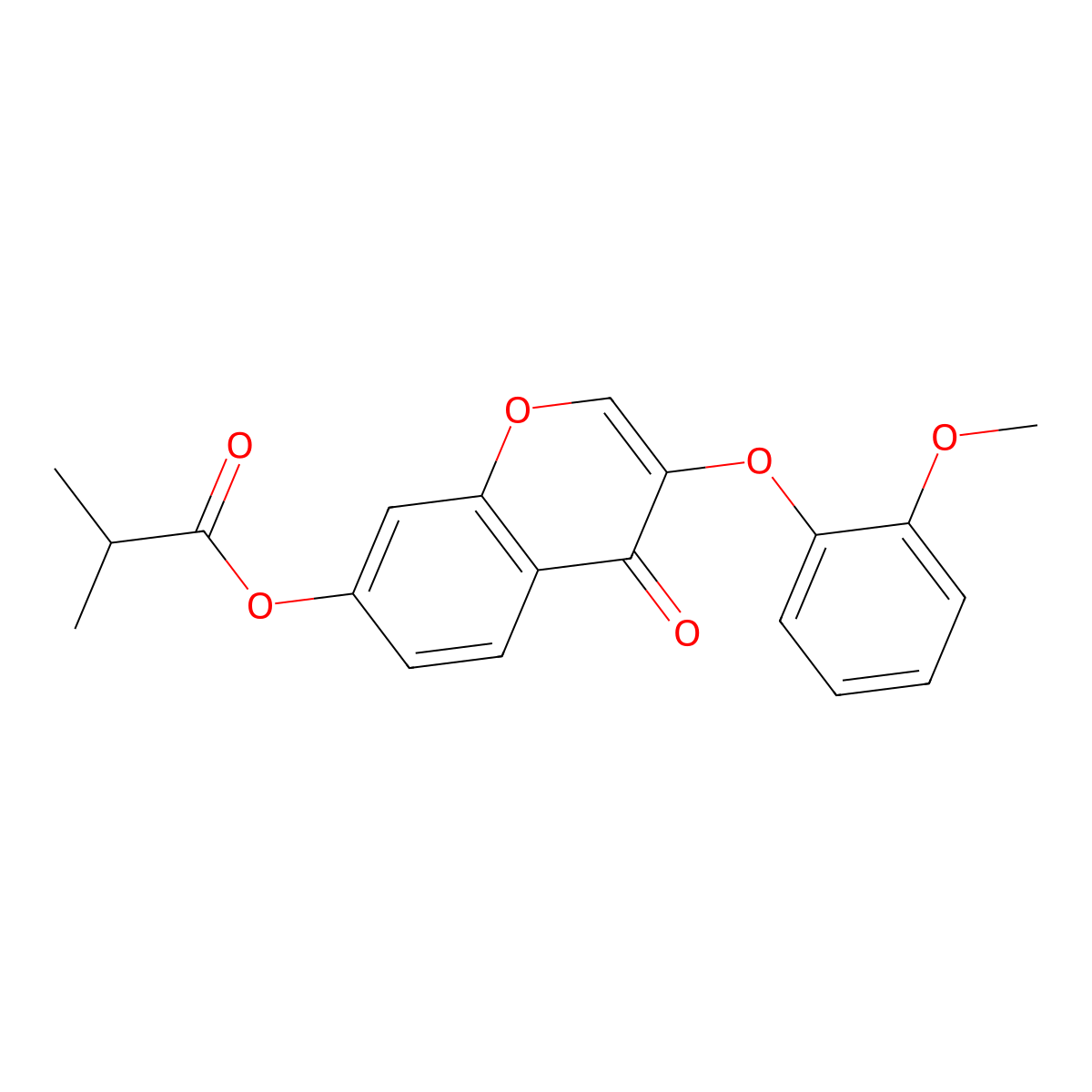 3-(2-methoxyphenoxy)-4-oxo-4H-chromen-7-yl isobutyrate molecular structure, CAS 637750-39-1