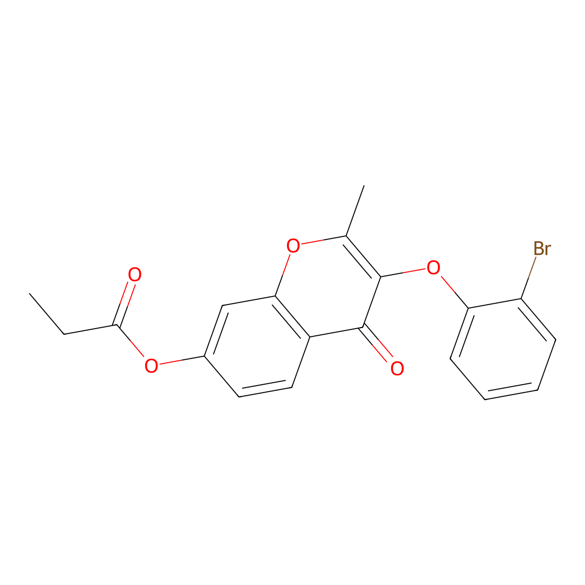 3-(2-bromophenoxy)-2-methyl-4-oxo-4H-chromen-7-yl propanoate molecular structure, CAS 637750-47-1