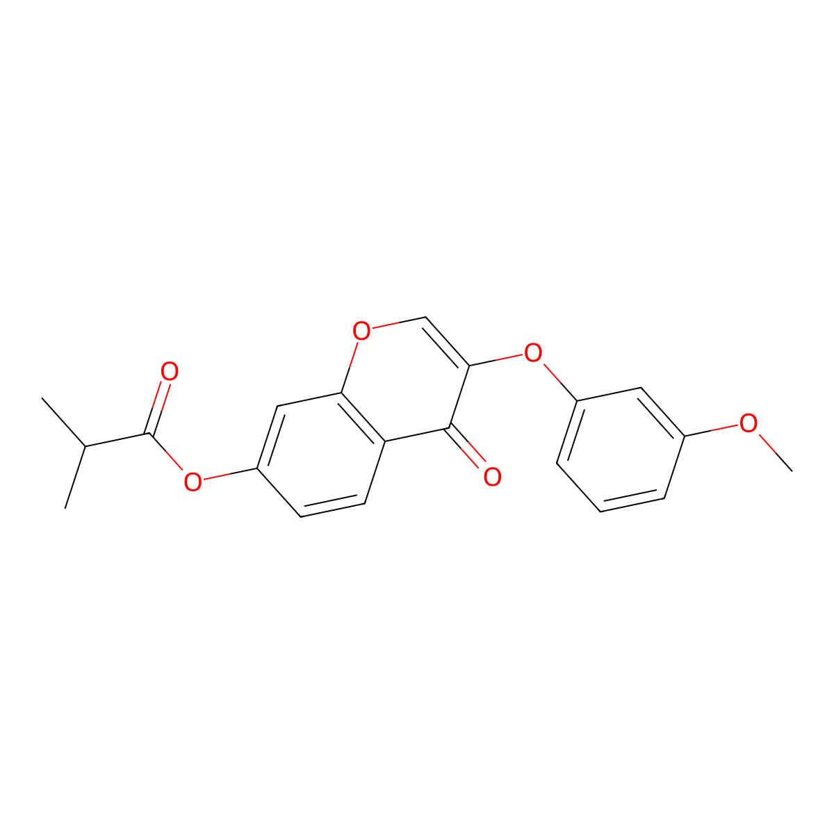 3-(3-methoxyphenoxy)-4-oxo-4H-chromen-7-yl isobutyrate molecular structure, CAS 637750-48-2