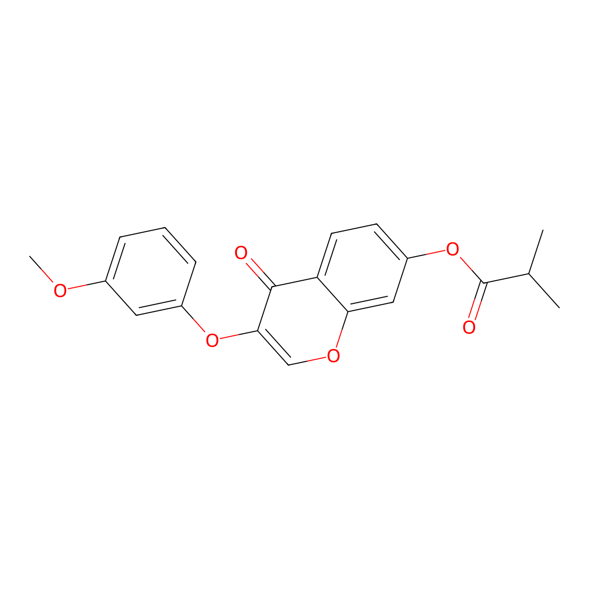 3-(3-methoxyphenoxy)-4-oxo-4H-chromen-7-yl isobutyrate molecular structure, CAS 637750-48-2