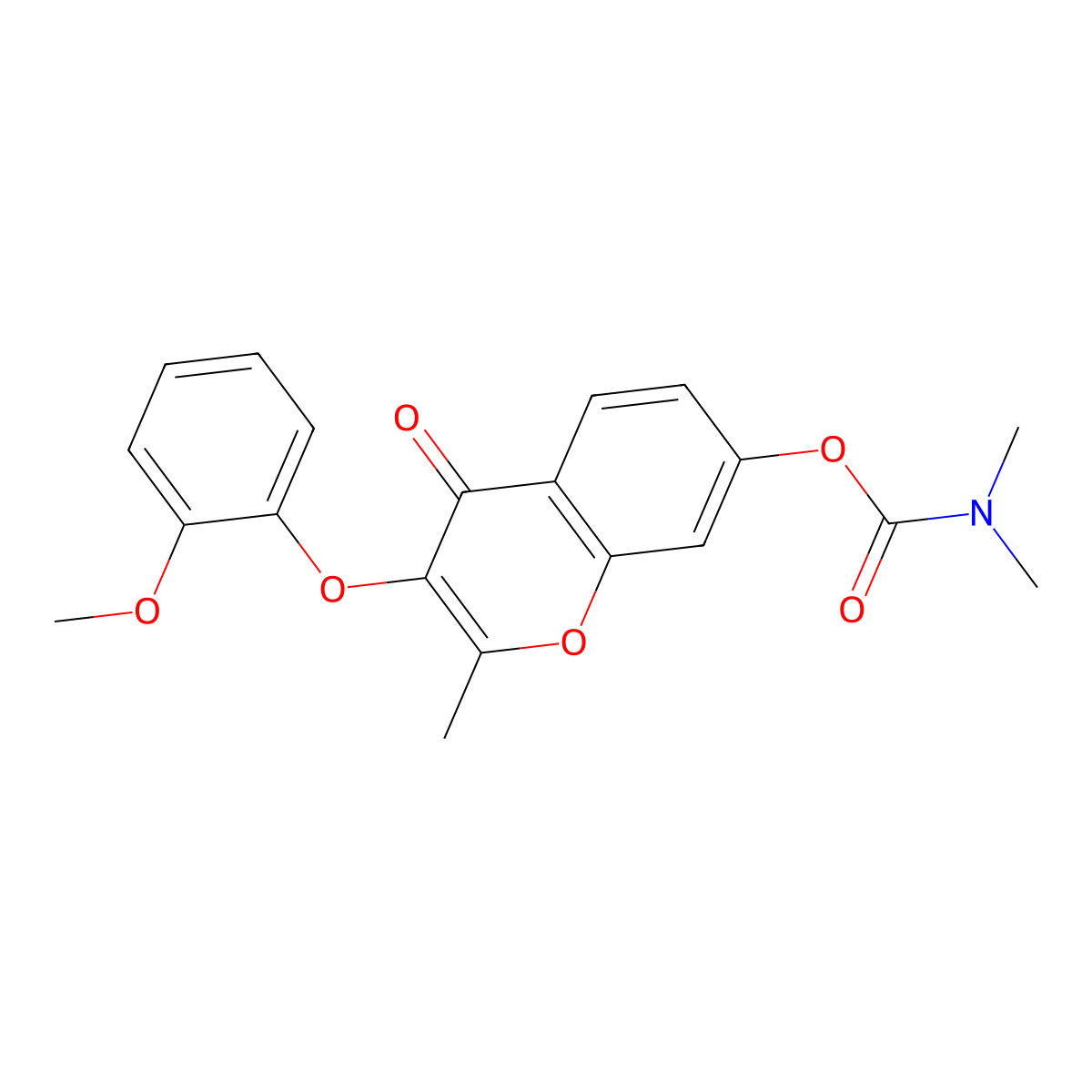 3-(2-methoxyphenoxy)-2-methyl-4-oxo-4H-chromen-7-yl dimethylcarbamate molecular structure, CAS 637750-50-6