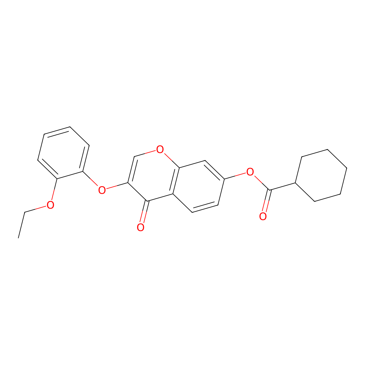 3-(2-ethoxyphenoxy)-4-oxo-4H-chromen-7-yl cyclohexanecarboxylate molecular structure, CAS 637750-53-9
