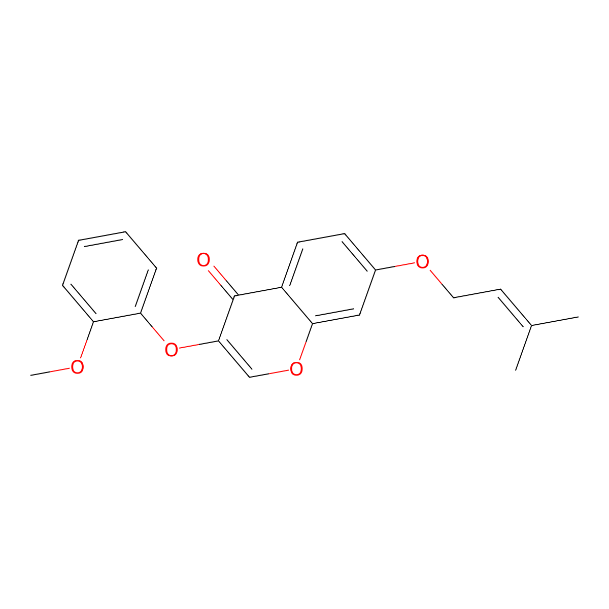 3-(2-methoxyphenoxy)-7-((3-methylbut-2-en-1-yl)oxy)-4H-chromen-4-one molecular structure, CAS 637750-54-0