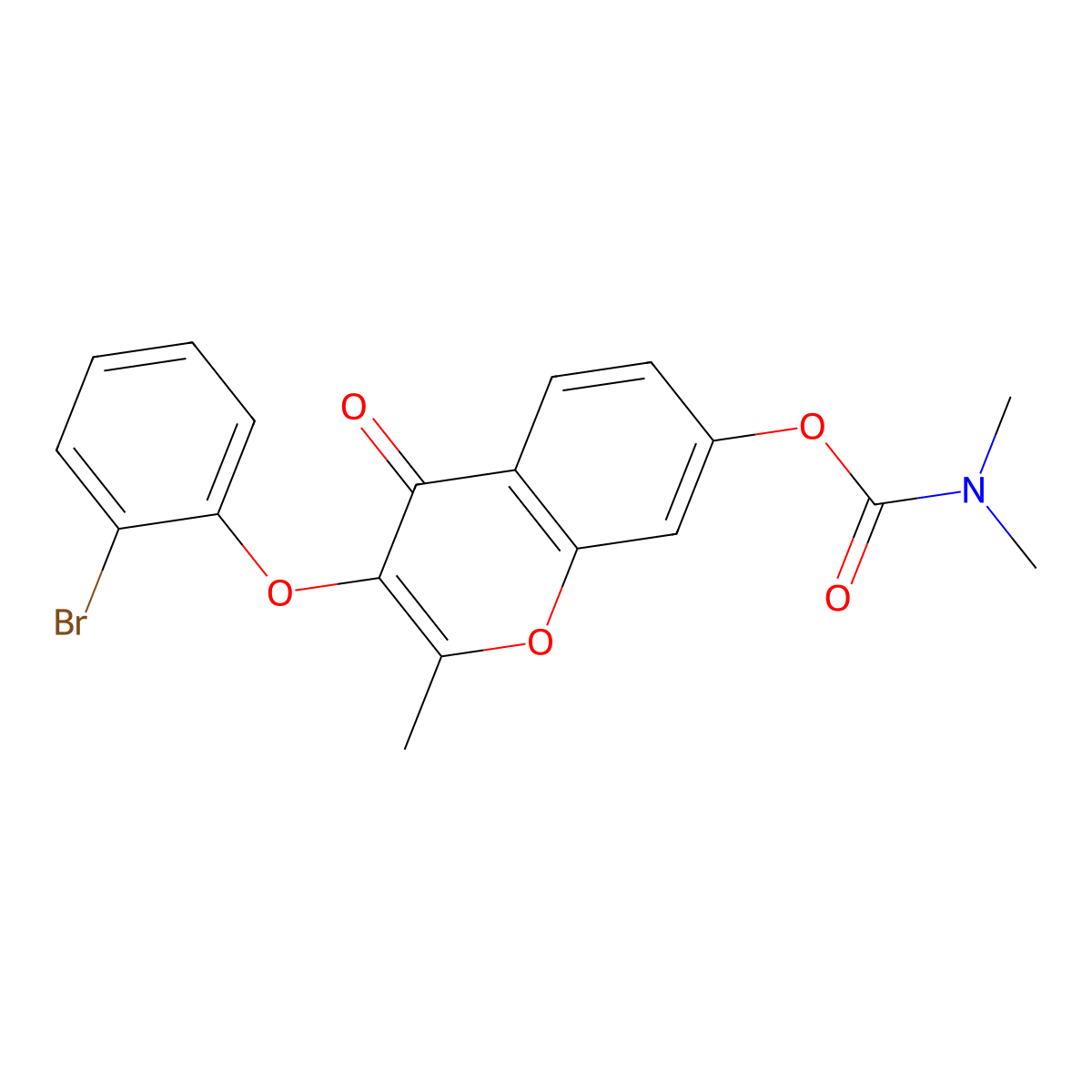 3-(2-bromophenoxy)-2-methyl-4-oxo-4H-chromen-7-yl dimethylcarbamate molecular structure, CAS 637750-60-8