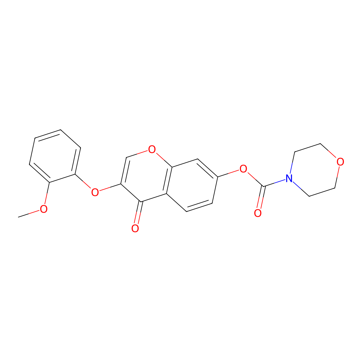 3-(2-methoxyphenoxy)-4-oxo-4H-chromen-7-yl morpholine-4-carboxylate molecular structure, CAS 637750-61-9