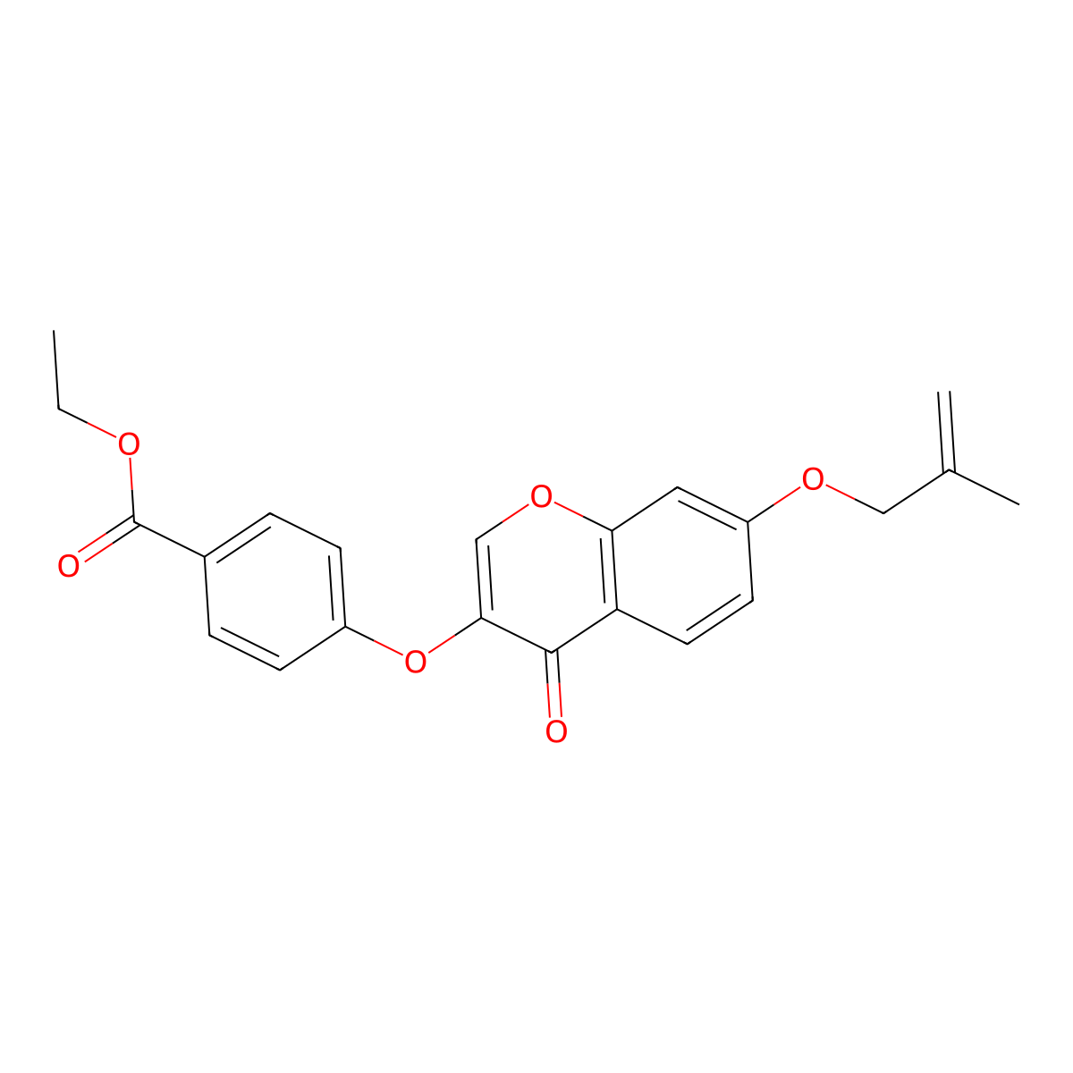ethyl 4-({7-[(2-methylprop-2-en-1-yl)oxy]-4-oxo-4H-chromen-3-yl}oxy)benzoate molecular structure, CAS 637750-63-1