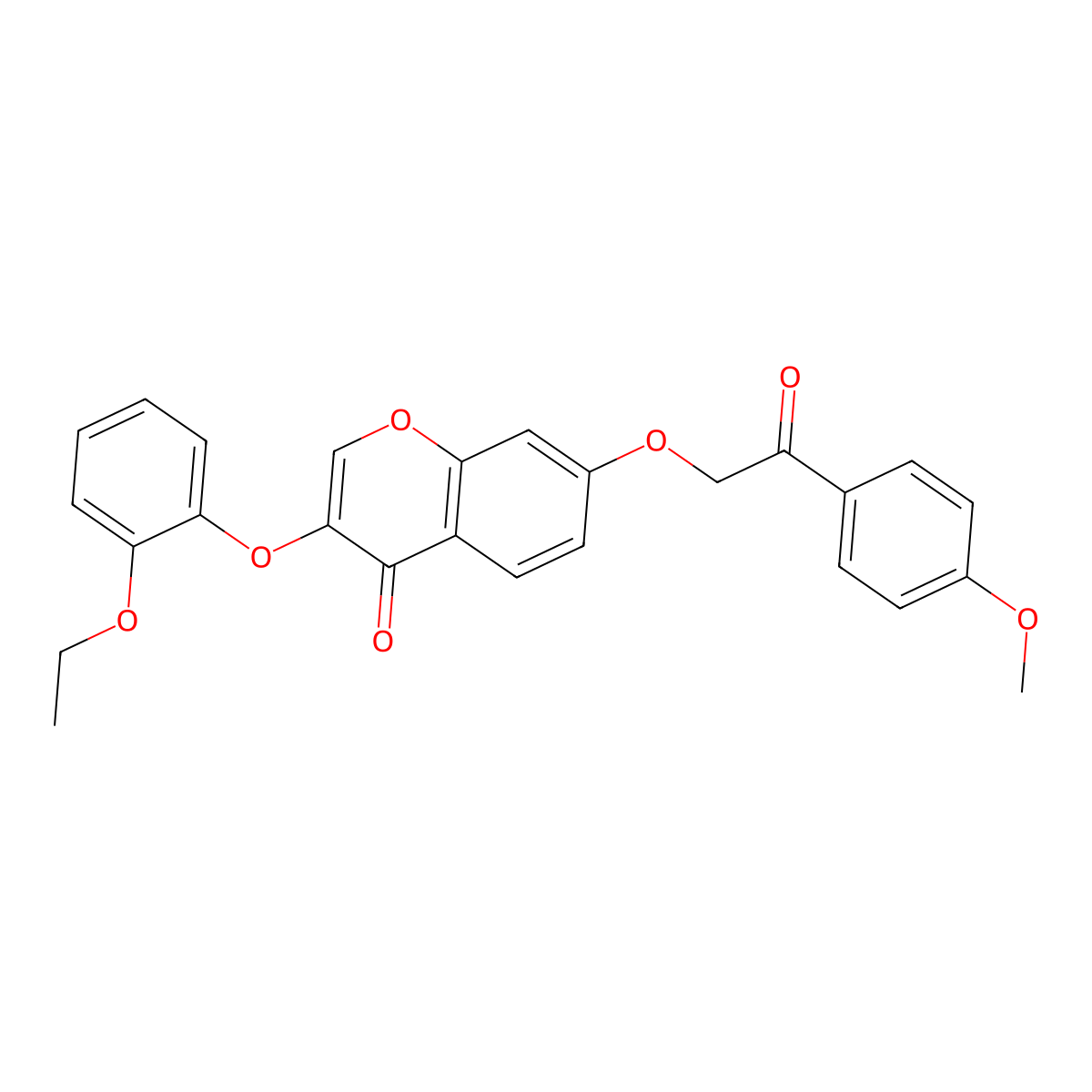 3-(2-Ethoxyphenoxy)-7-[2-(4-methoxyphenyl)-2-oxoethoxy]chromen-4-one molecular structure, CAS 637750-67-5