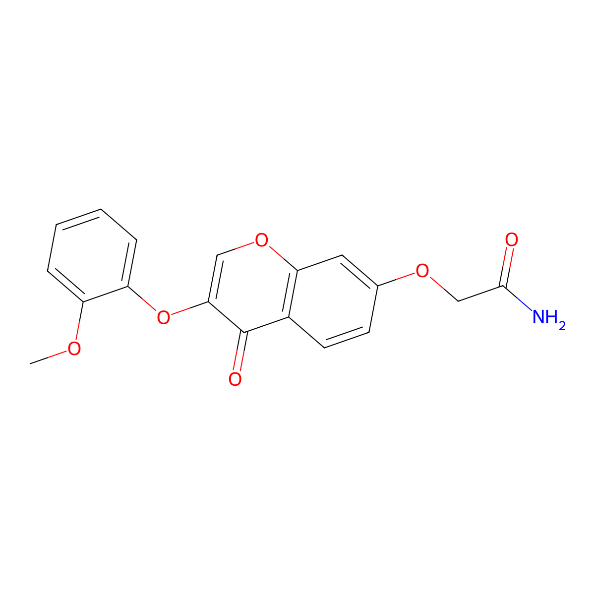 2-{[3-(2-methoxyphenoxy)-4-oxo-4H-chromen-7-yl]oxy}acetamide molecular structure, CAS 637750-68-6