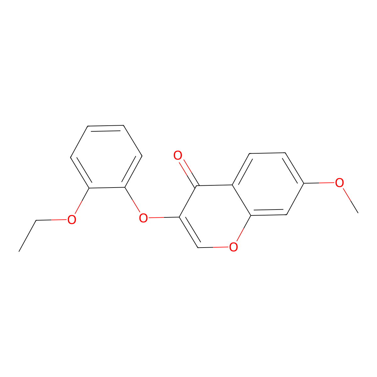 3-(2-ethoxyphenoxy)-7-methoxy-4H-chromen-4-one molecular structure, CAS 637750-70-0