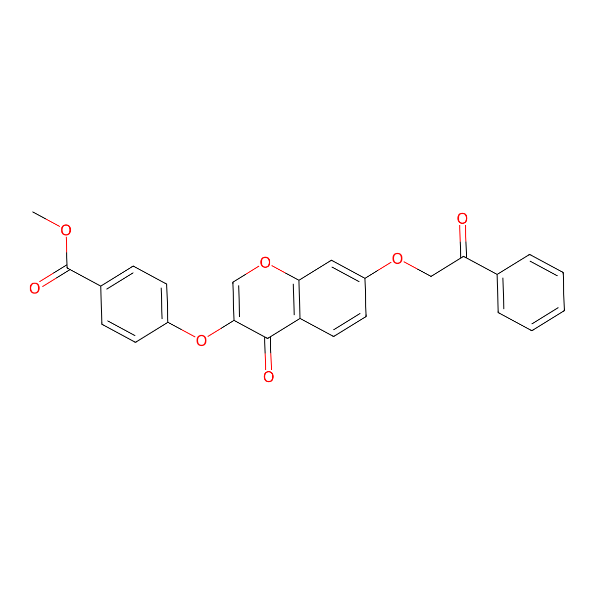 Methyl 4-(4-oxo-7-phenacyloxychromen-3-yl)oxybenzoate molecular structure, CAS 637750-72-2