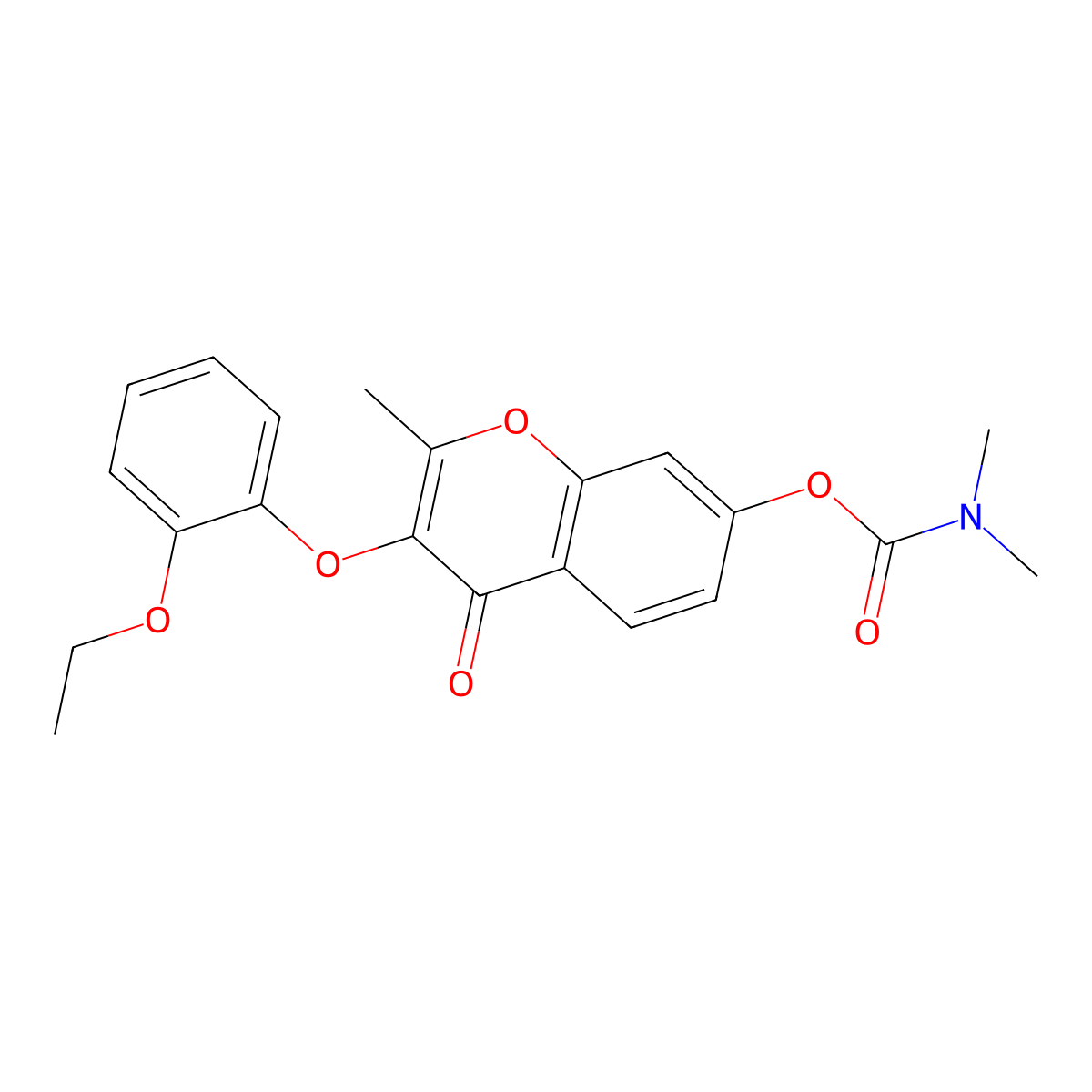 3-(2-ethoxyphenoxy)-2-methyl-4-oxo-4H-chromen-7-yl dimethylcarbamate molecular structure, CAS 637750-75-5