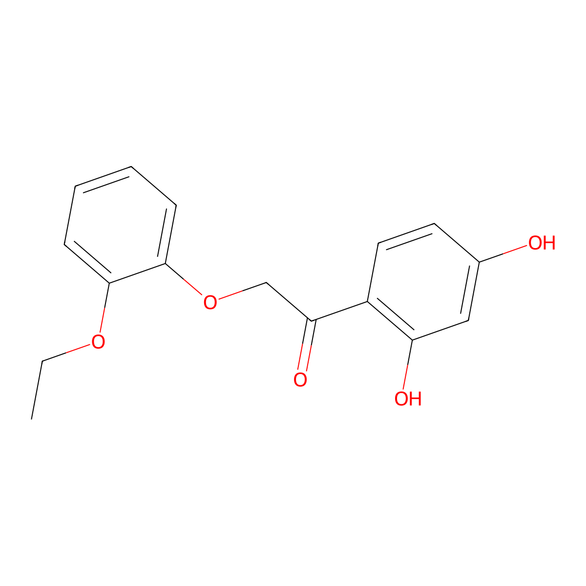 1-(2,4-Dihydroxyphenyl)-2-(2-ethoxyphenoxy)ethanone molecular structure, CAS 637750-83-5
