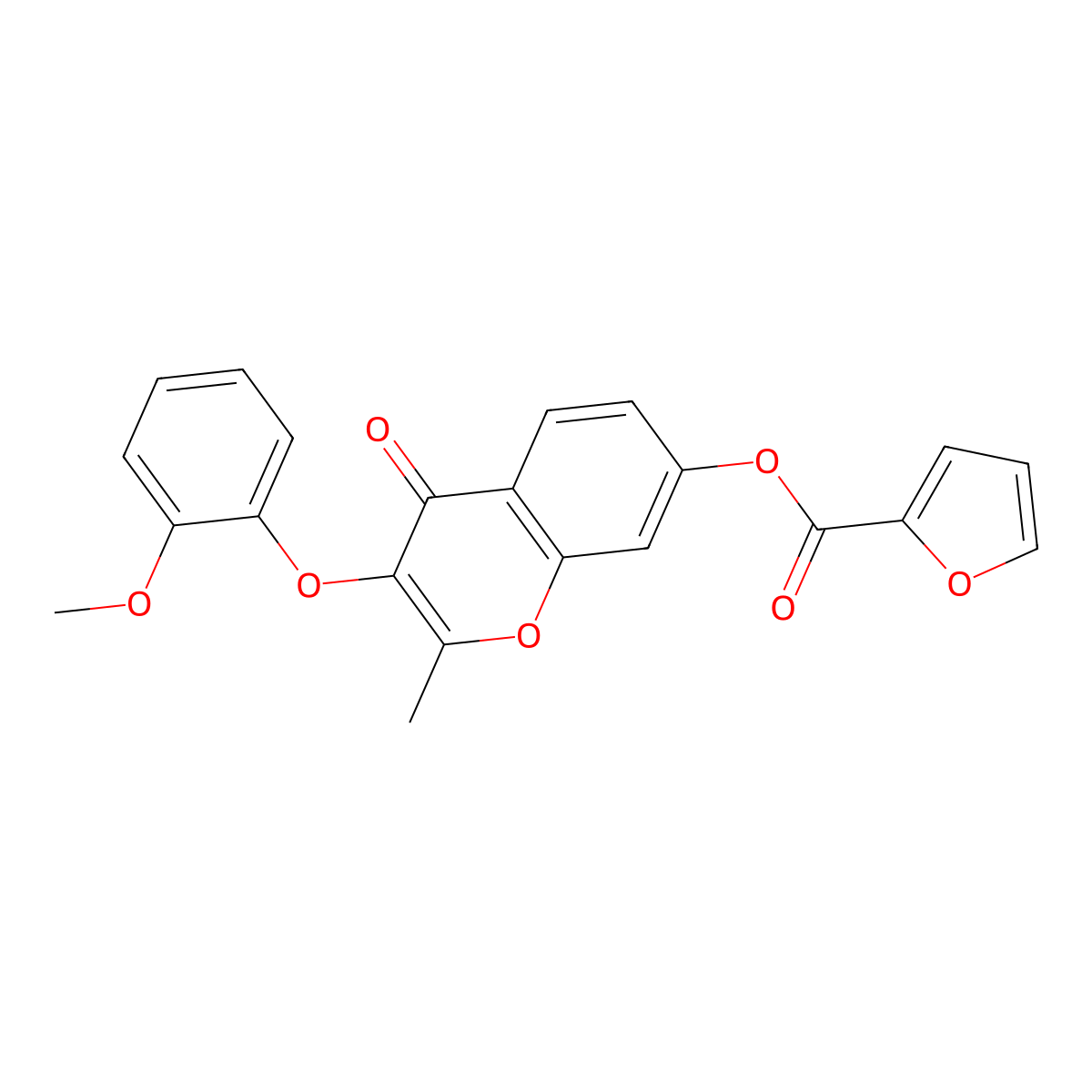 3-(2-methoxyphenoxy)-2-methyl-4-oxo-4H-chromen-7-yl furan-2-carboxylate molecular structure, CAS 637750-86-8