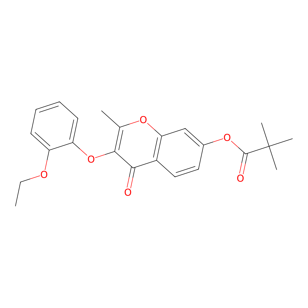 3-(2-ethoxyphenoxy)-2-methyl-4-oxo-4H-chromen-7-yl 2,2-dimethylpropanoate molecular structure, CAS 637750-87-9