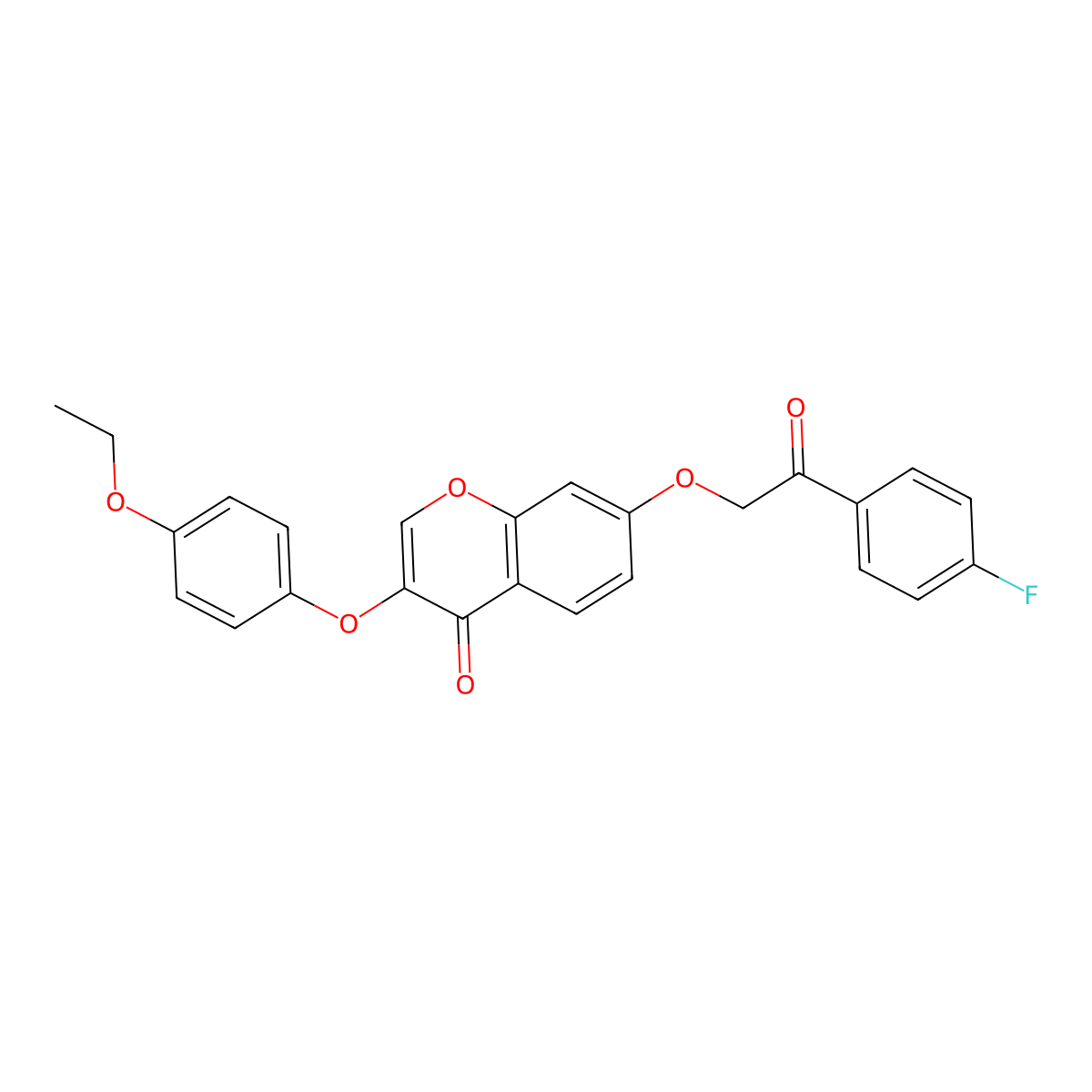 3-(4-Ethoxyphenoxy)-7-[2-(4-fluorophenyl)-2-oxoethoxy]chromen-4-one molecular structure, CAS 637750-91-5
