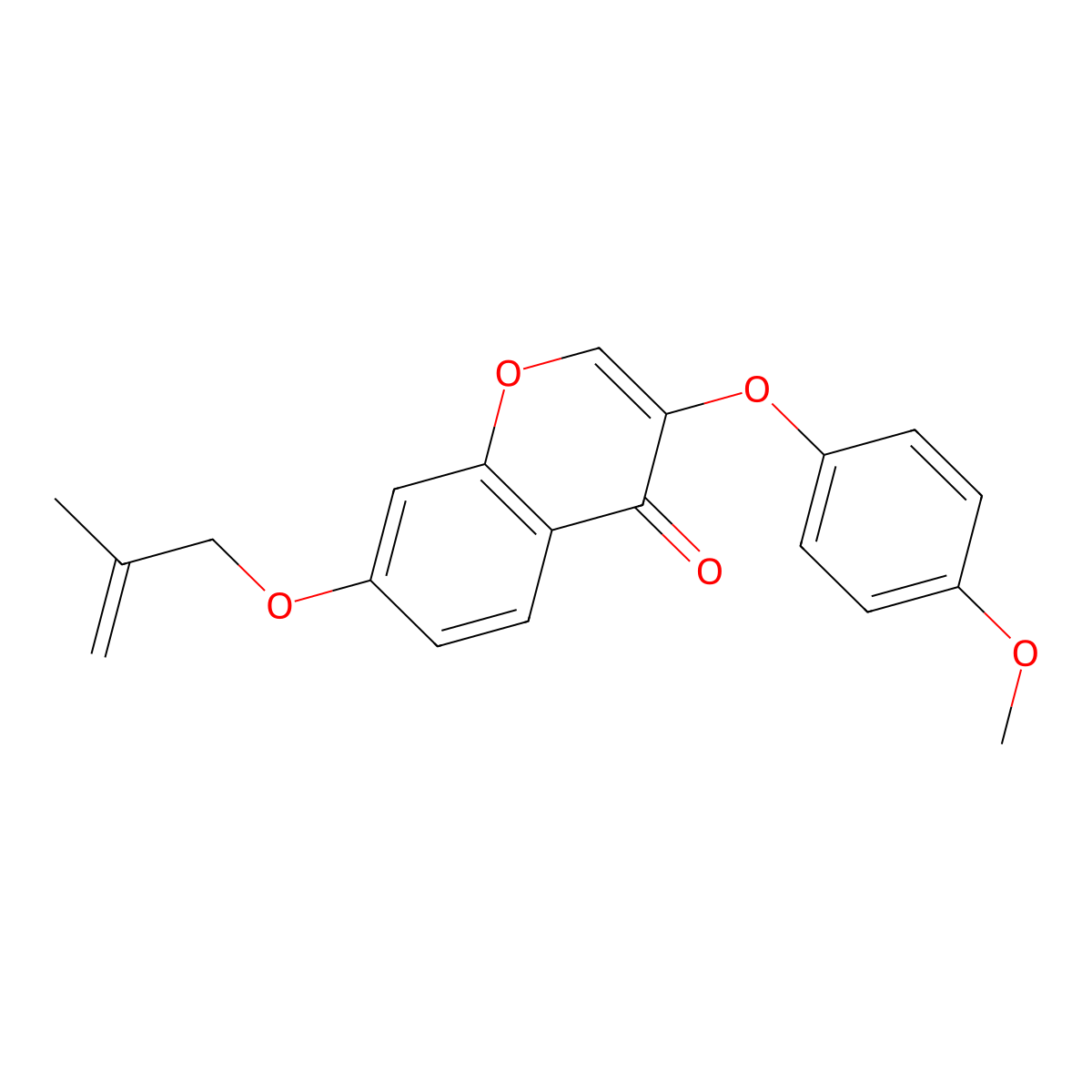 3-(4-methoxyphenoxy)-7-((2-methylallyl)oxy)-4H-chromen-4-one molecular structure, CAS 637750-92-6