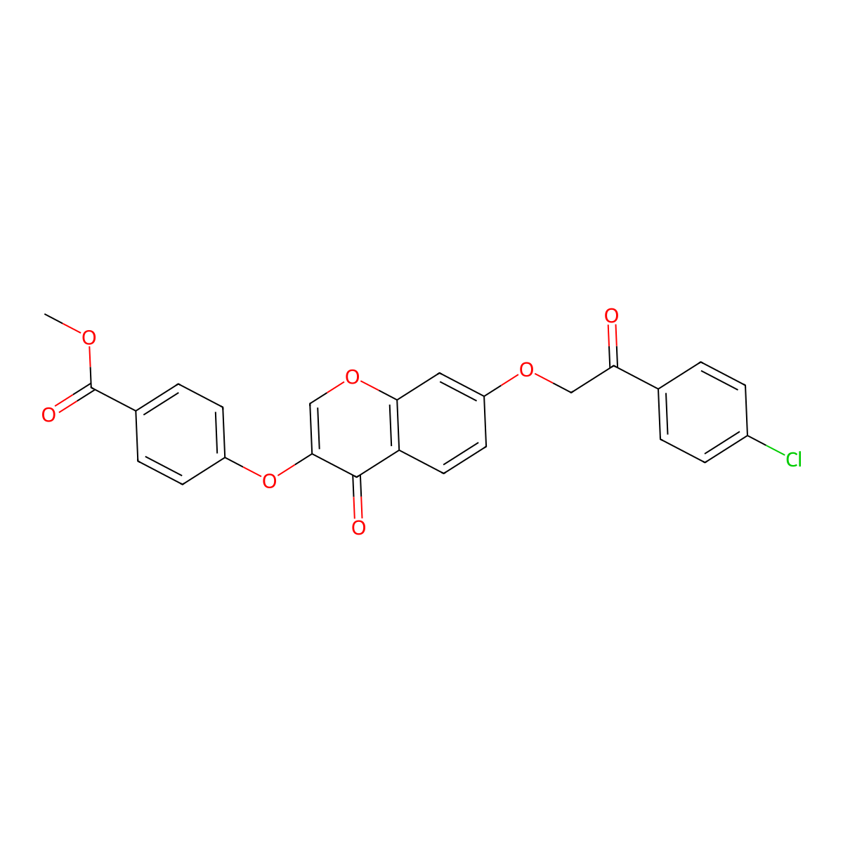 methyl 4-({7-[2-(4-chlorophenyl)-2-oxoethoxy]-4-oxo-4H-chromen-3-yl}oxy)benzoate molecular structure, CAS 637750-95-9