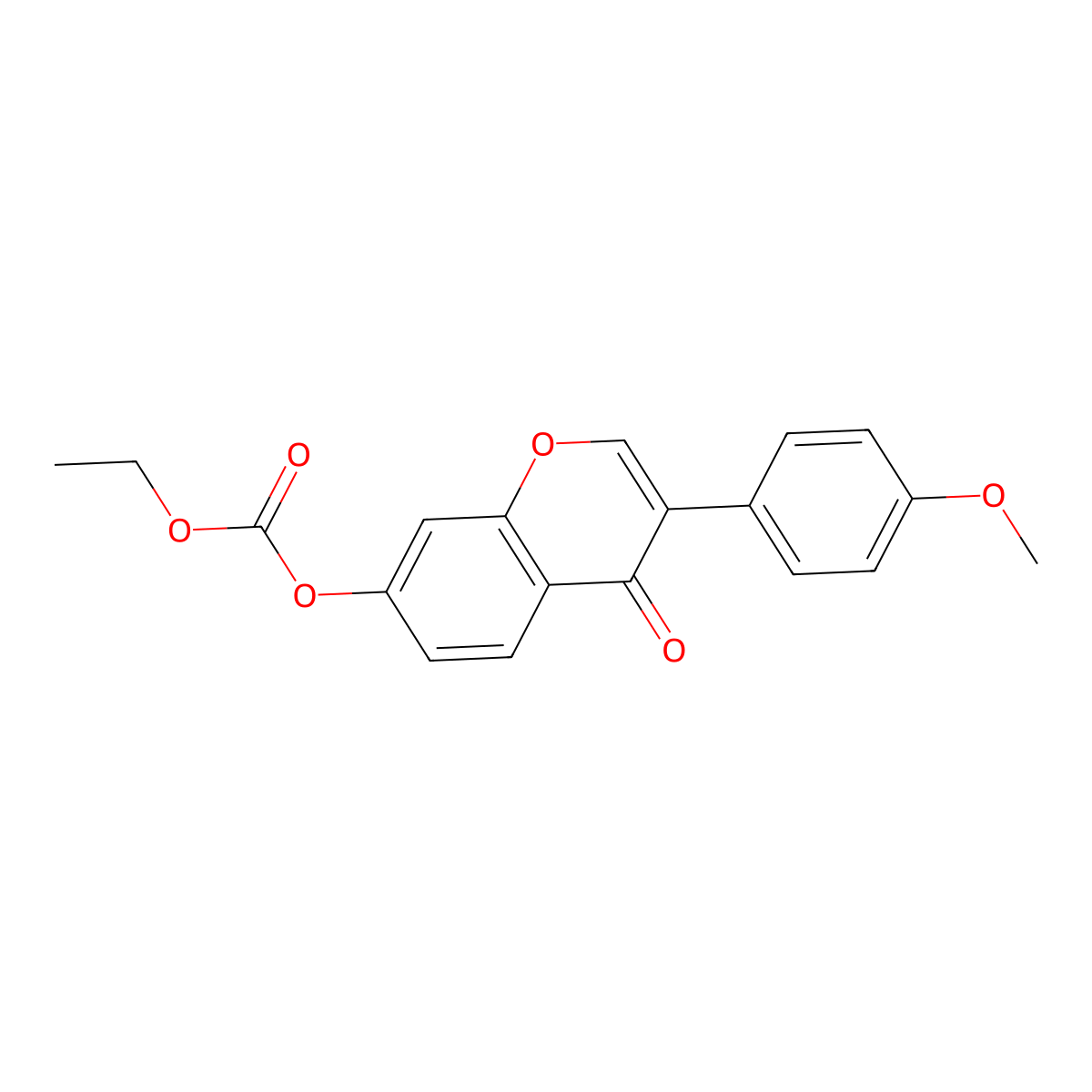 3-(4-Methoxyphenyl)-4-oxochromen-7-yl ethoxyformate molecular structure, CAS 637750-99-3