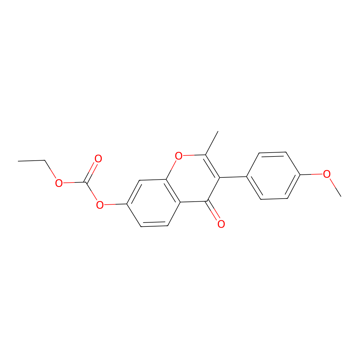 ethyl 3-(4-methoxyphenyl)-2-methyl-4-oxo-4H-chromen-7-yl carbonate molecular structure, CAS 637751-00-9