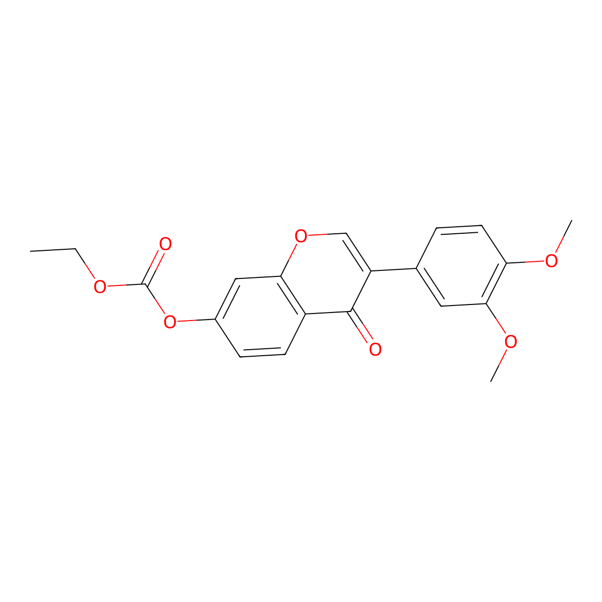 3-(3,4-dimethoxyphenyl)-4-oxo-4H-chromen-7-yl ethyl carbonate molecular structure, CAS 637751-01-0