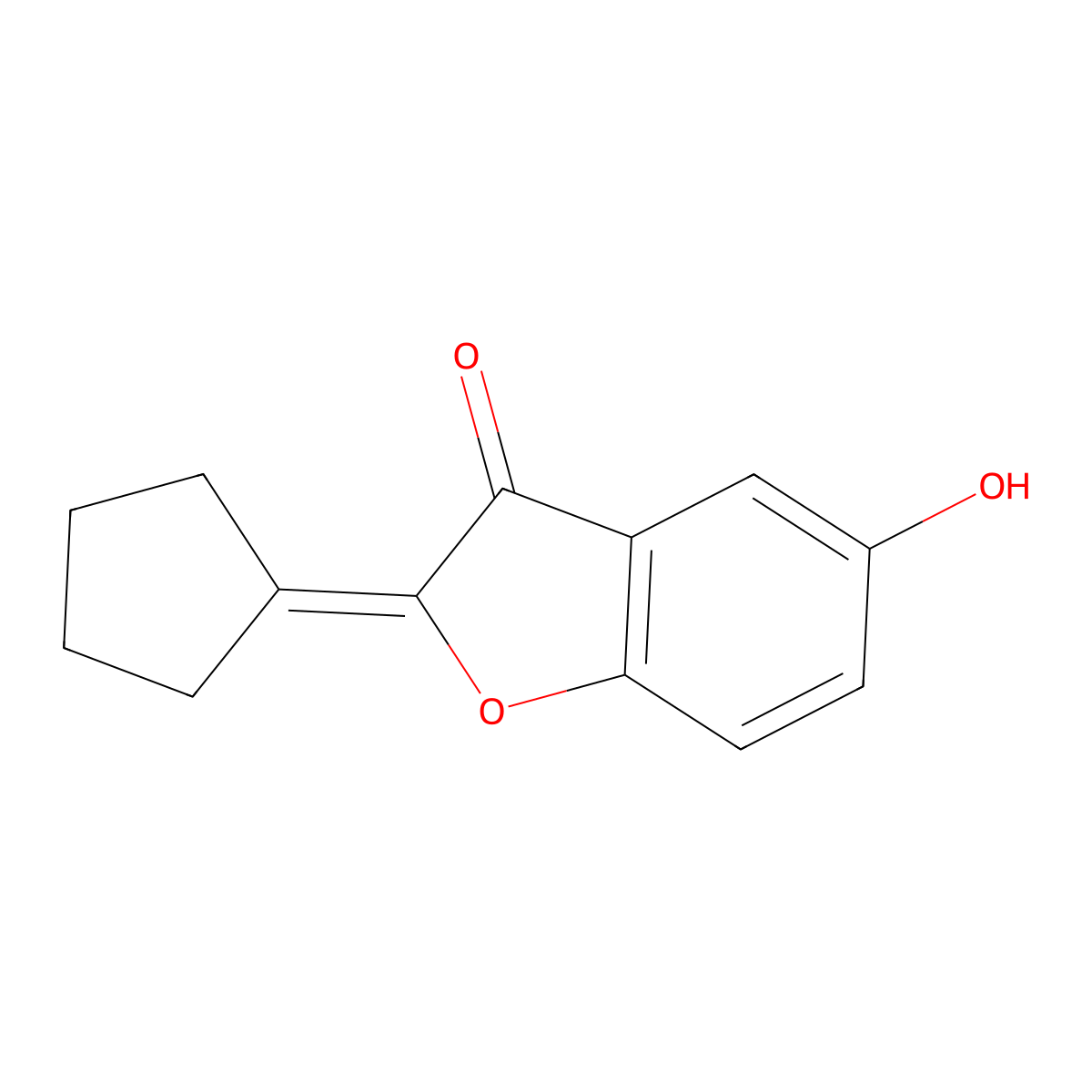 2-cyclopentylidene-5-hydroxybenzofuran-3(2H)-one molecular structure, CAS 637751-04-3