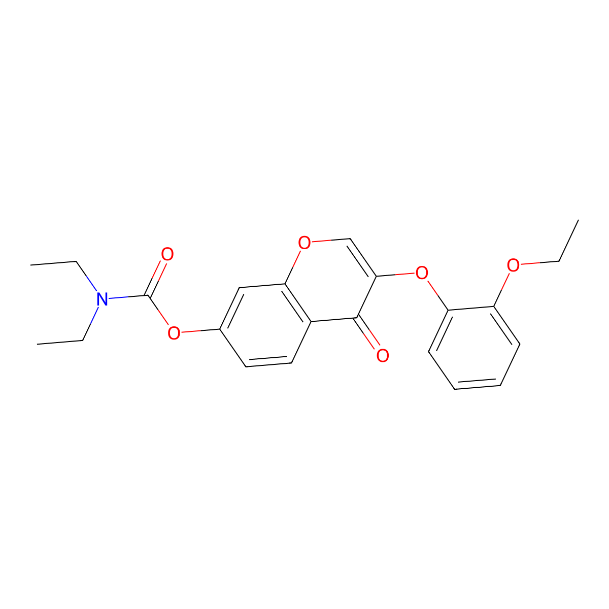 3-(2-ethoxyphenoxy)-4-oxo-4H-chromen-7-yl diethylcarbamate molecular structure, CAS 637751-10-1