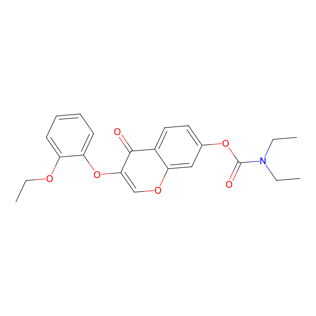 3-(2-ethoxyphenoxy)-4-oxo-4H-chromen-7-yl diethylcarbamate molecular structure, CAS 637751-10-1