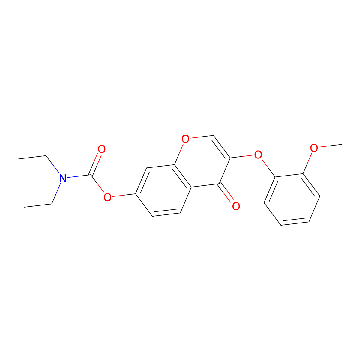 3-(2-methoxyphenoxy)-4-oxo-4H-chromen-7-yl diethylcarbamate molecular structure, CAS 637751-11-2