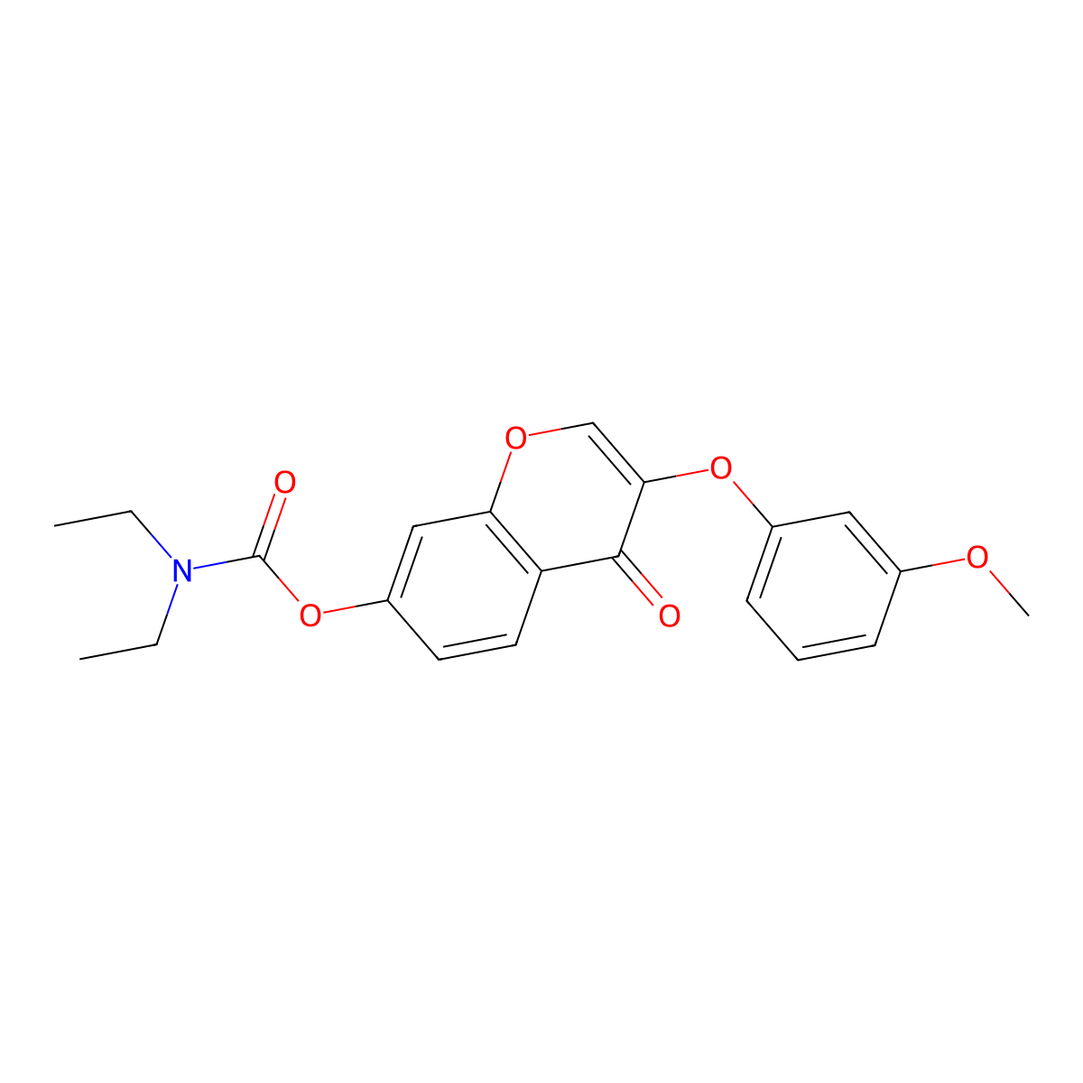 3-(3-methoxyphenoxy)-4-oxo-4H-chromen-7-yl diethylcarbamate molecular structure, CAS 637751-16-7