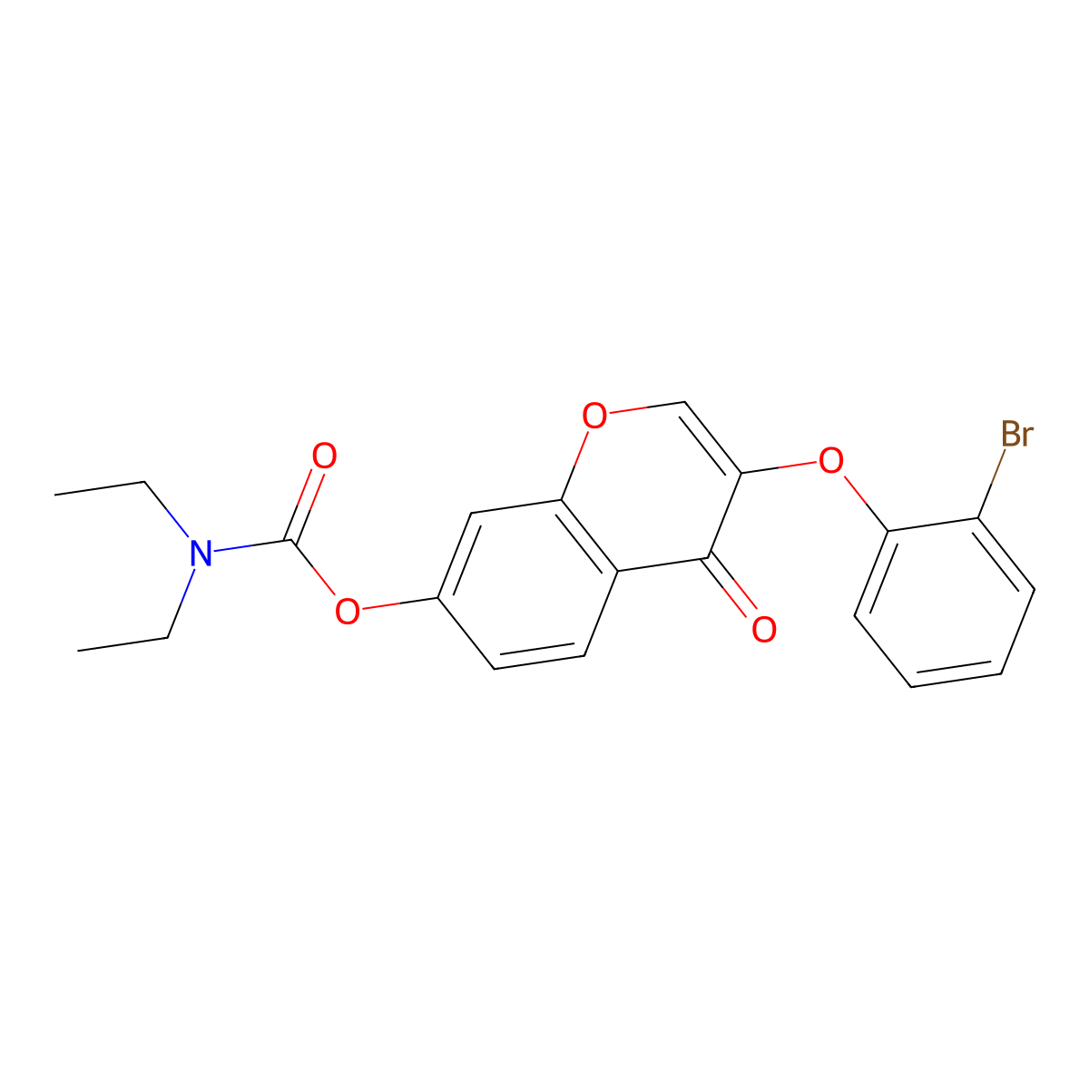 3-(2-bromophenoxy)-4-oxo-4H-chromen-7-yl diethylcarbamate molecular structure, CAS 637751-17-8