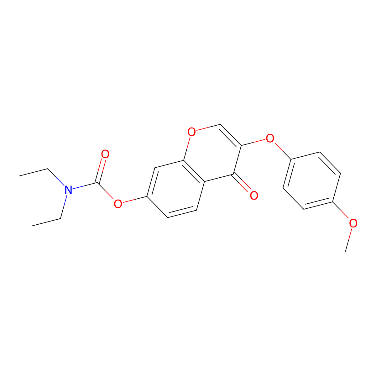 3-(4-methoxyphenoxy)-4-oxo-4H-chromen-7-yl diethylcarbamate molecular structure, CAS 637751-18-9