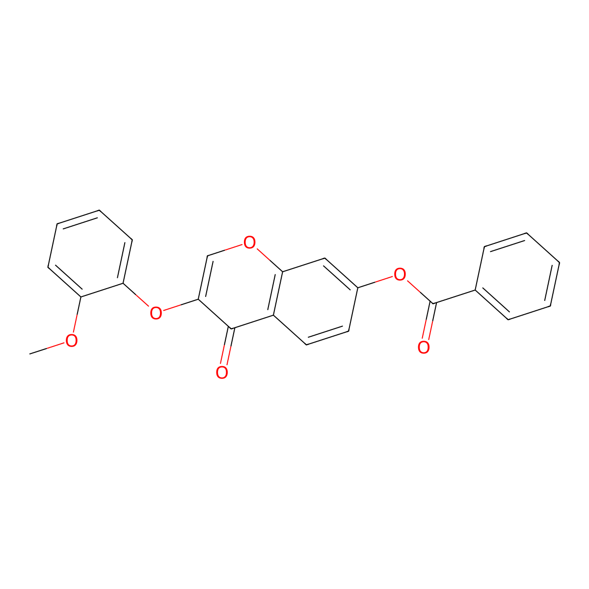 3-(2-methoxyphenoxy)-4-oxo-4H-chromen-7-yl benzoate molecular structure, CAS 637751-26-9