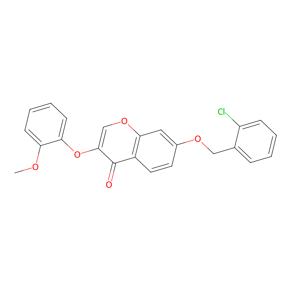 7-[(2-Chlorophenyl)methoxy]-3-(2-methoxyphenoxy)chromen-4-one molecular structure, CAS 637751-28-1