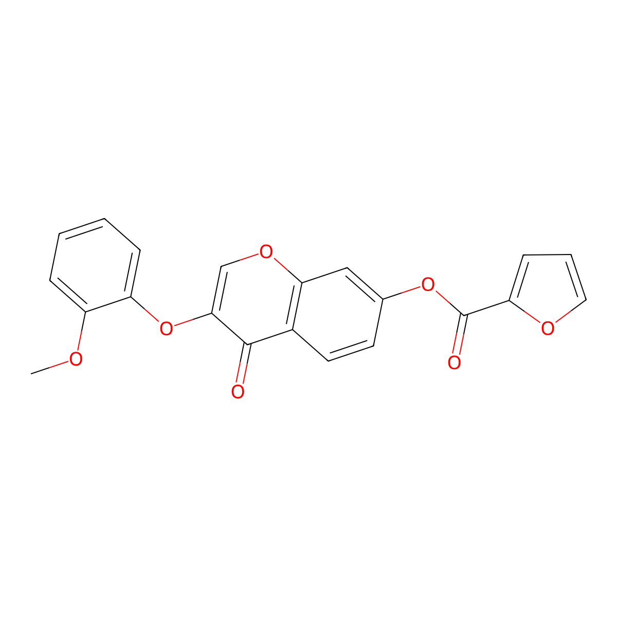 3-(2-methoxyphenoxy)-4-oxo-4H-chromen-7-yl furan-2-carboxylate molecular structure, CAS 637751-32-7