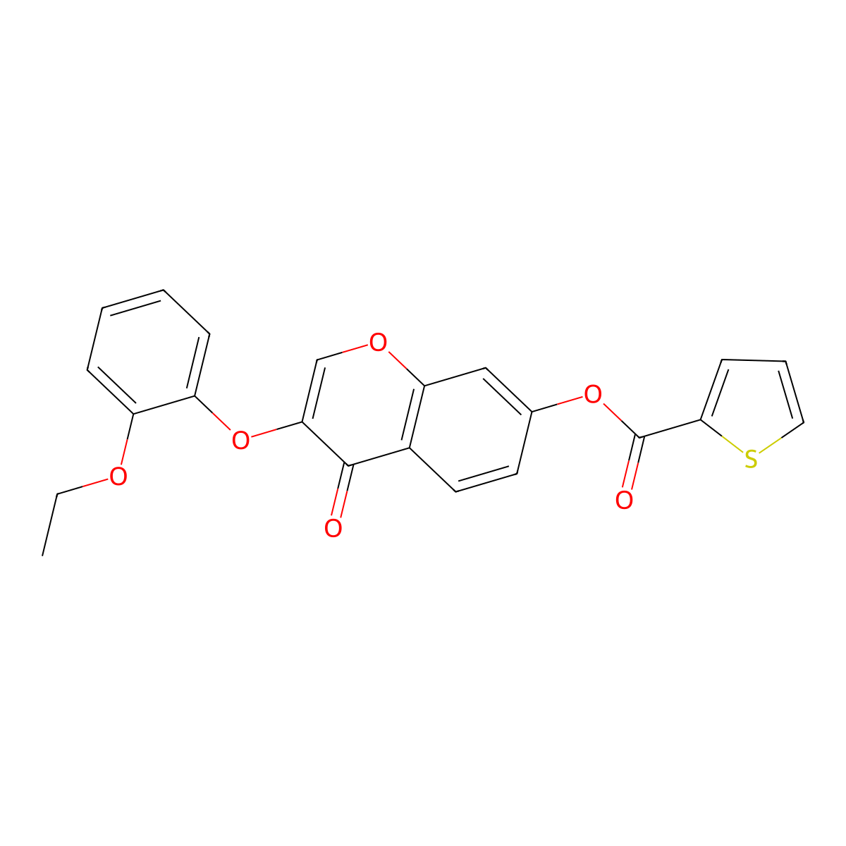 3-(2-ethoxyphenoxy)-4-oxo-4H-chromen-7-yl thiophene-2-carboxylate molecular structure, CAS 637751-39-4