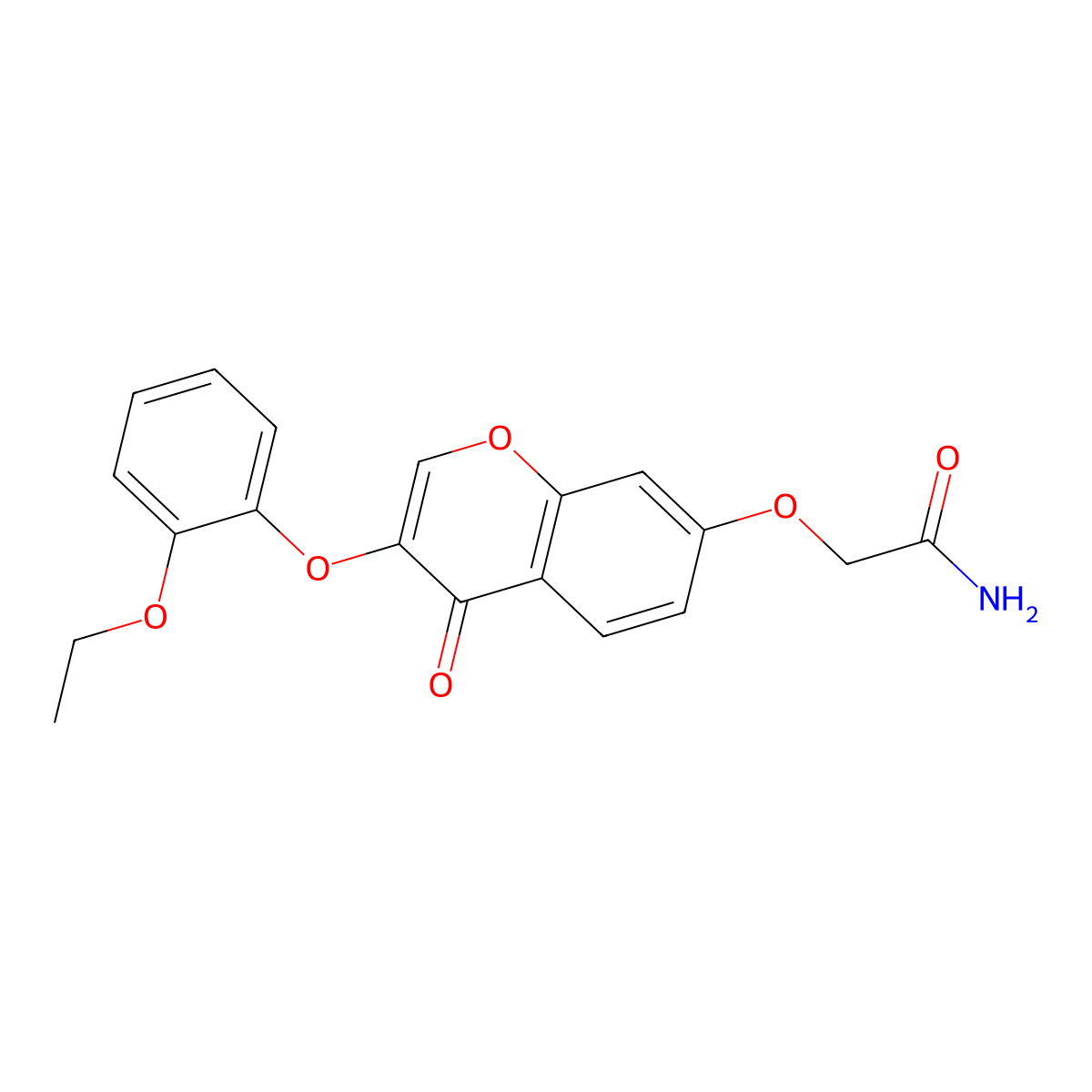2-((3-(2-ethoxyphenoxy)-4-oxo-4H-chromen-7-yl)oxy)acetamide molecular structure, CAS 637751-43-0